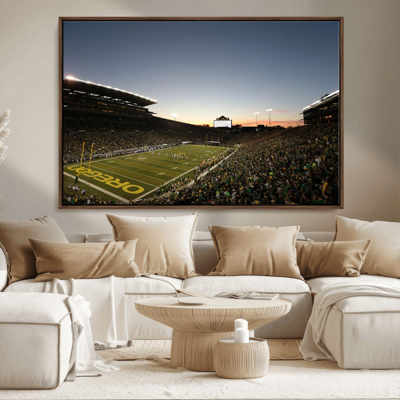 MGV-FC-36X24 - Oregon Ducks Football Team Print - Eugene Autzen Stadium Wall Art Canvas Print