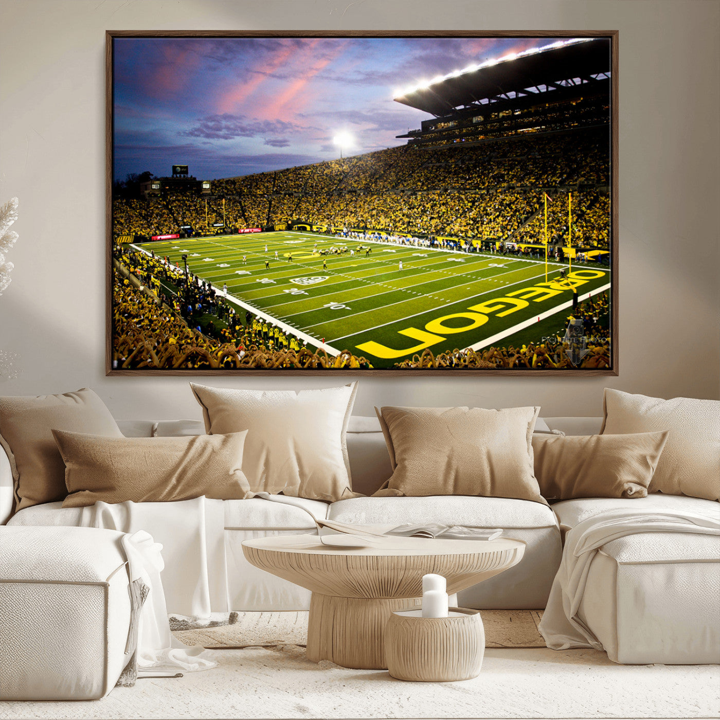 MGV-FC-36X24 - University of Oregon Ducks Football Team Print - Eugene Autzen Stadium Wall Art Canvas Print
