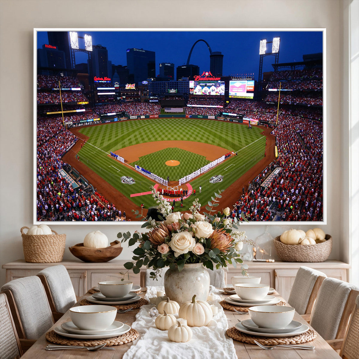 11925-MGV-CV-36X24 - St. Louis Cardinals Baseball Team Print, Busch Stadium Wall Art