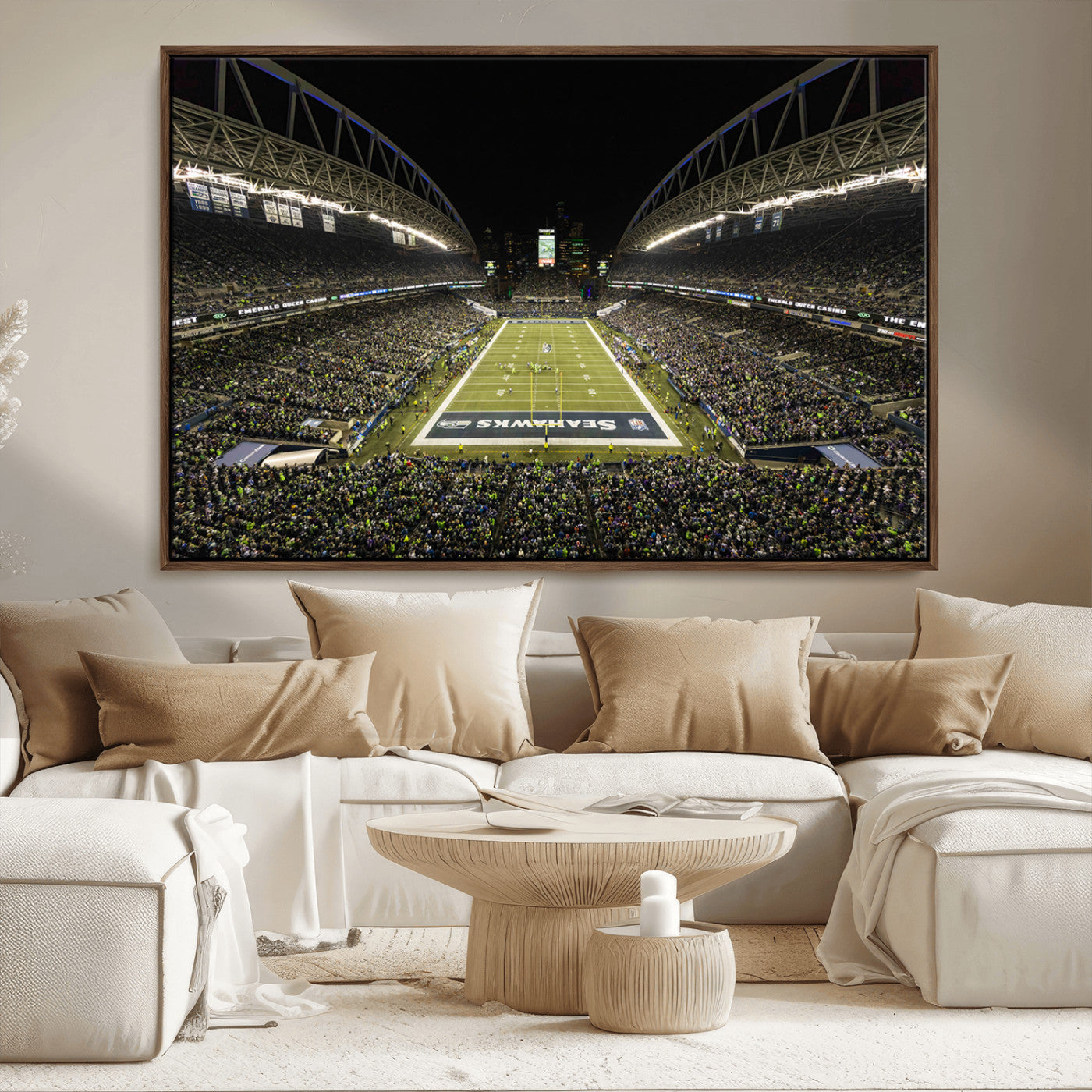 MGV-FC-36X24 - Seattle Seahawks Football Team Print Wall Art - Seattle Century Link Field Stadium Wall Art Canvas