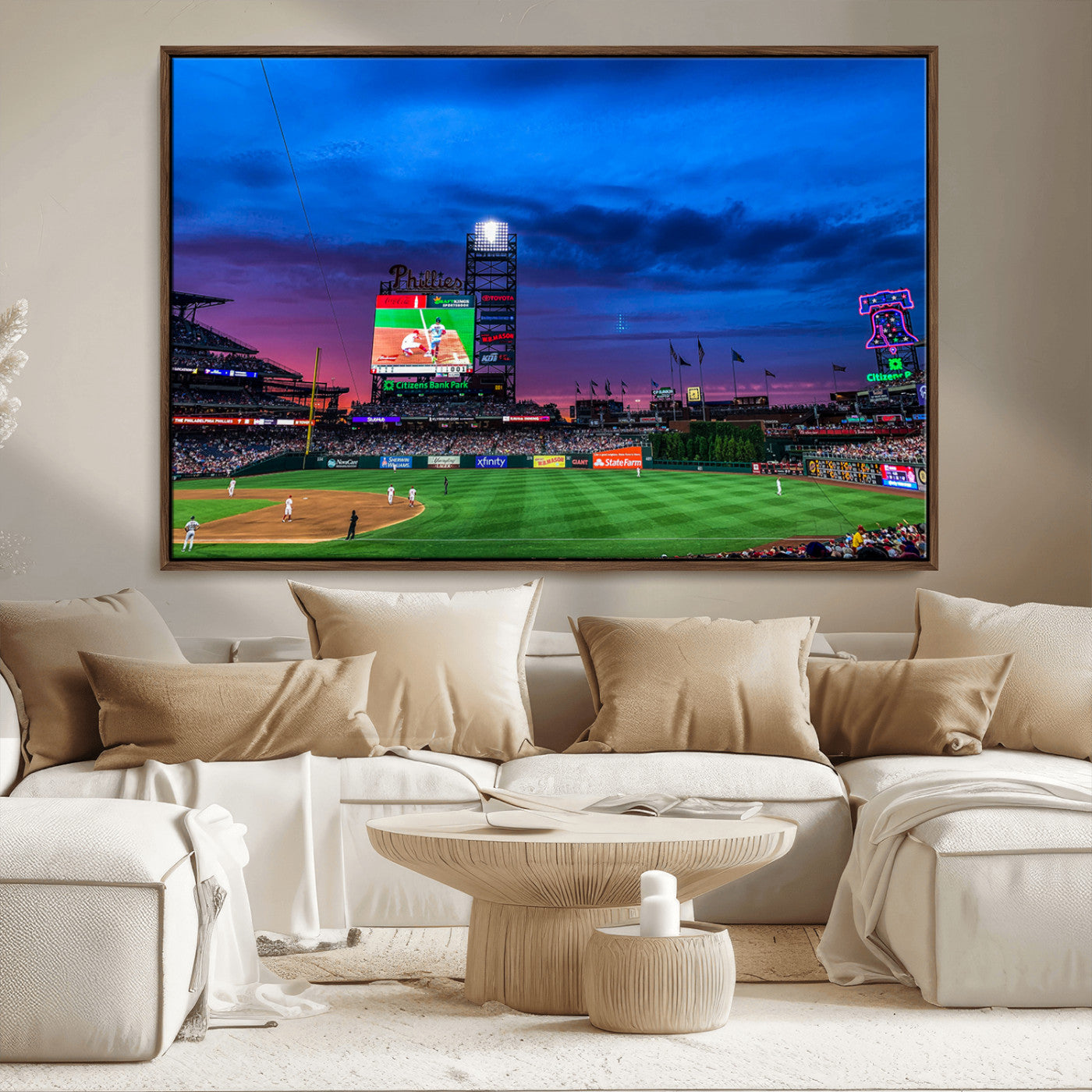 MGV-FC-36X24 - Philadelphia Phillies Baseball Team Print - Philadelphia Citizens Bank Park Stadium Canvas Wall Art