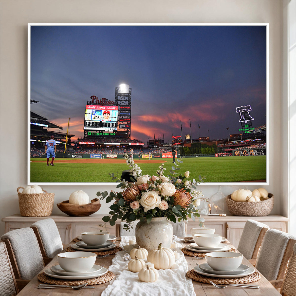 22594-MGV-CV-36X24 - Philadelphia Phillies Baseball Print - Philadelphia Citizens Bank Park Stadium Wall Art, Phillies