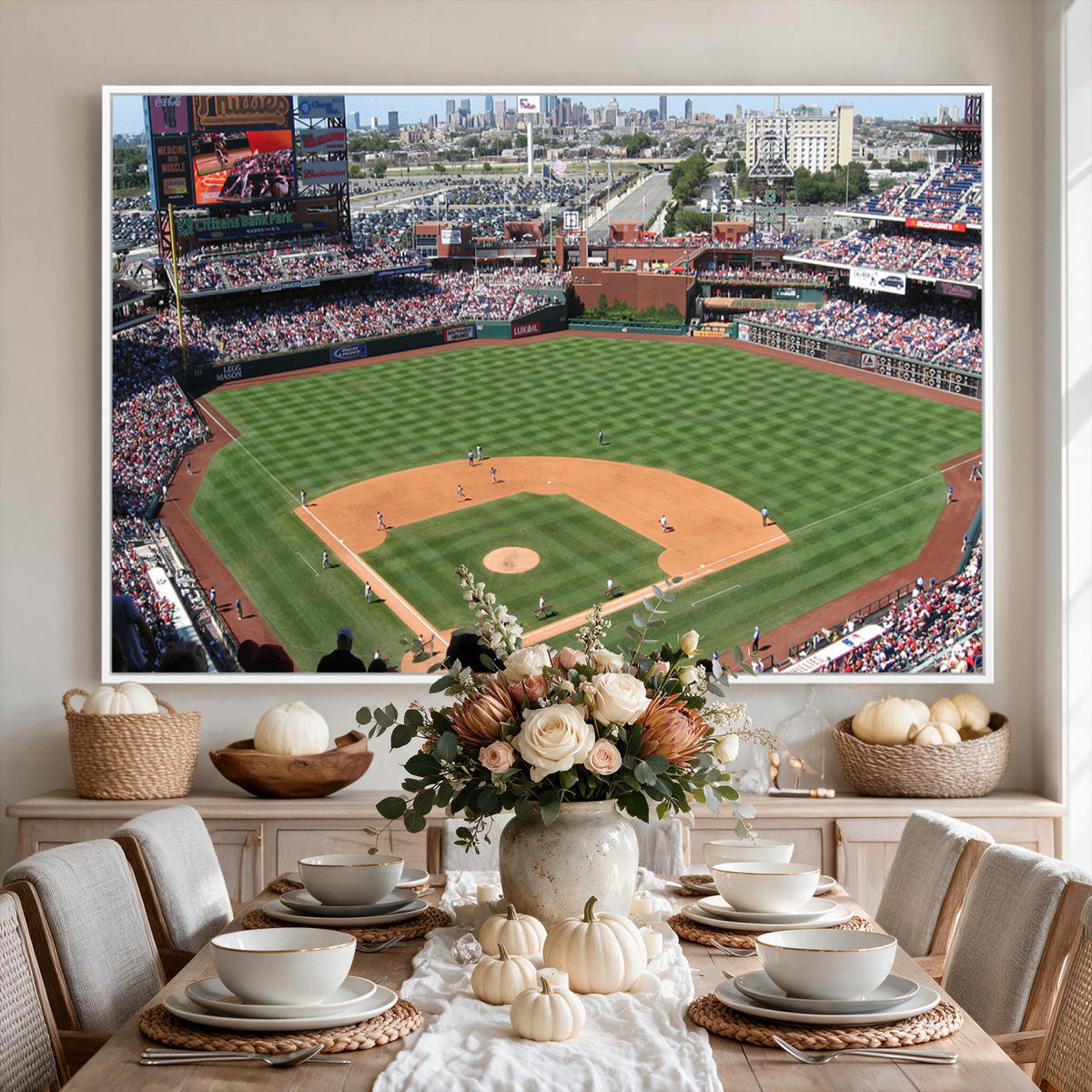 85755-MGV-CV-36X24 - Philadelphia Phillies Baseball Team Print - Philadelphia Citizens Bank Park Stadium Wall Art Canvas