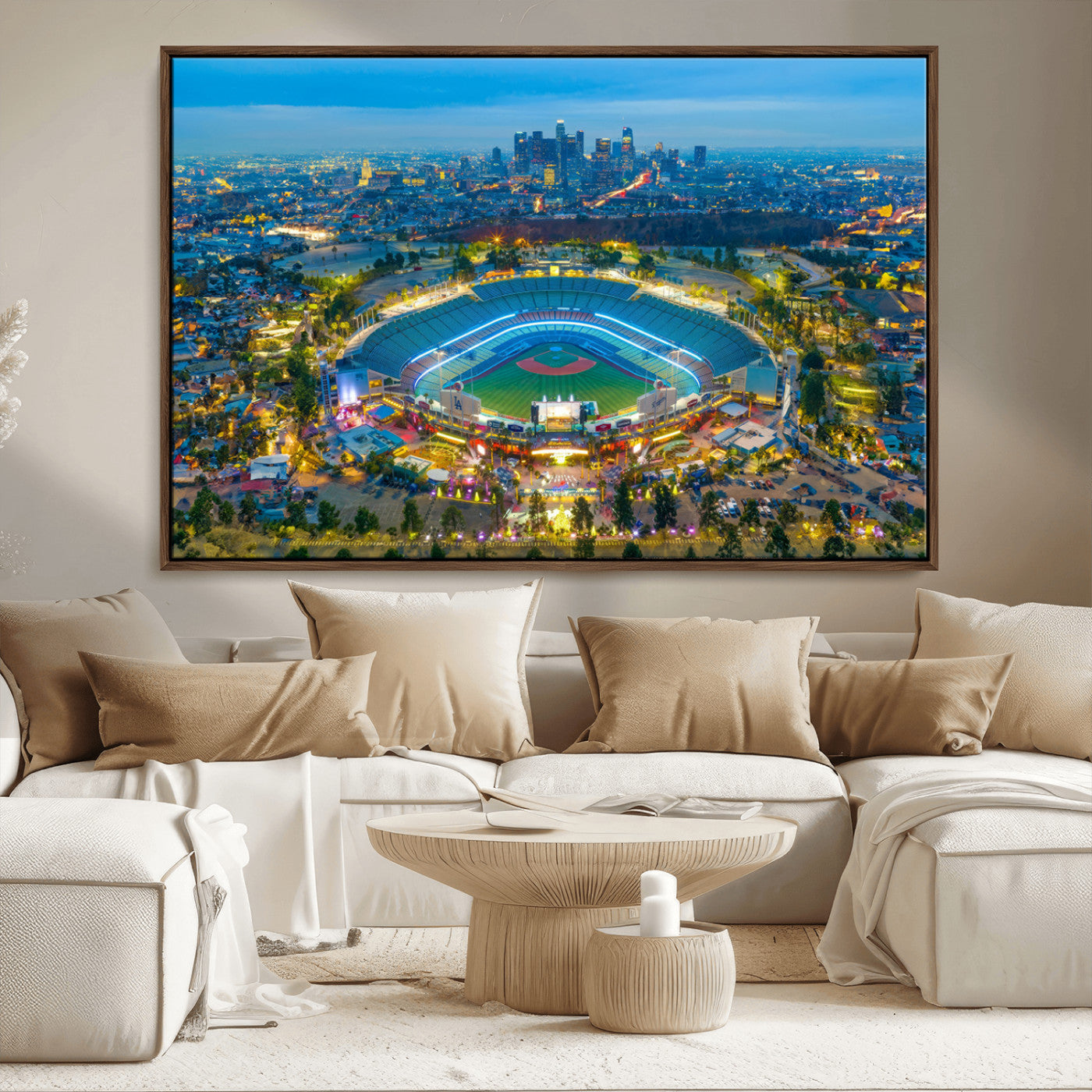 MGV-FC-36X24 - Los Angeles Dodgers Wall Art Canvas, Dodger Stadium Wall Art Canvas Print - MLB Baseball Stadium