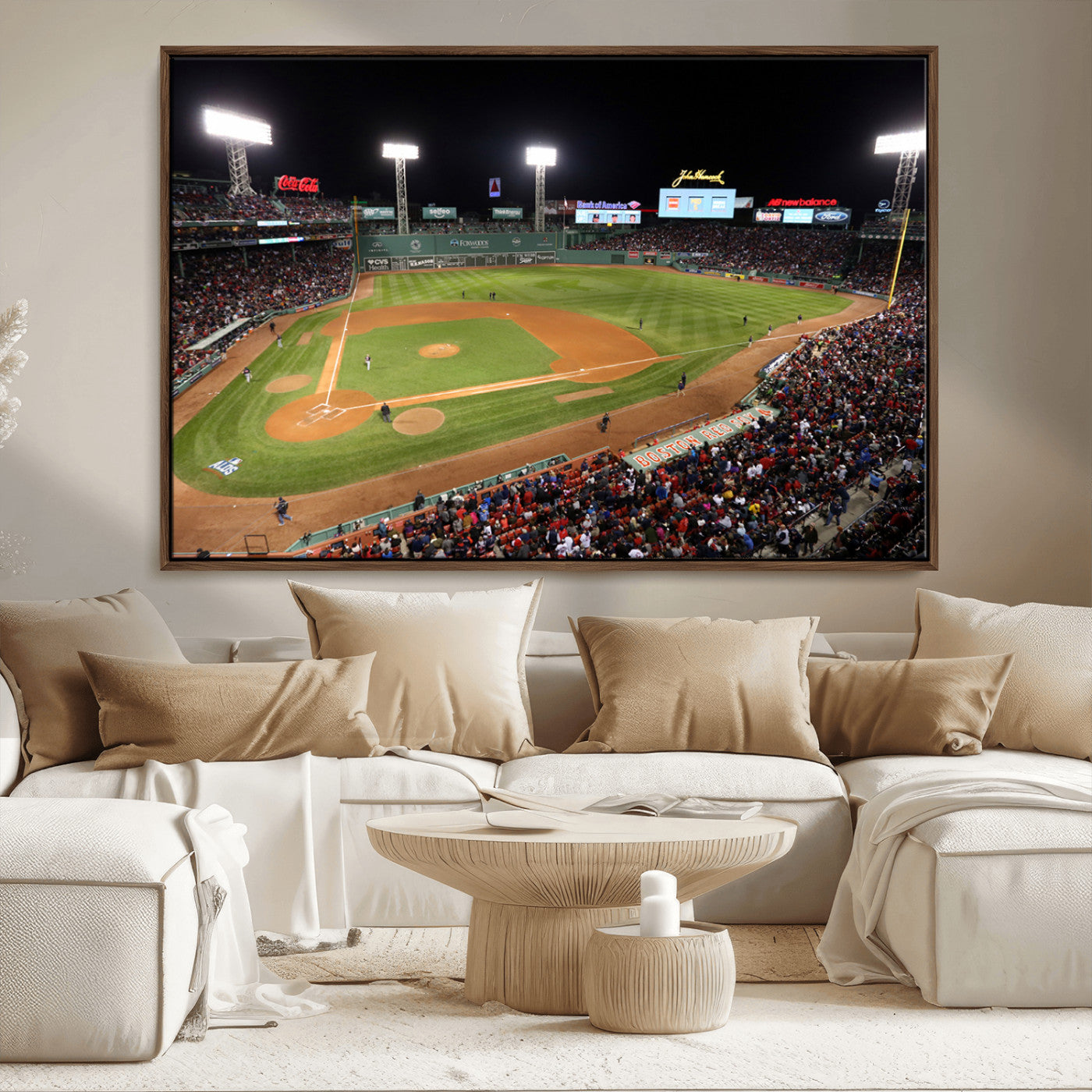 MGV-FC-36X24 - Boston Red Sox Baseball Team Print - Massachusetts Fenway Park Stadium Wall Art Canvas Print