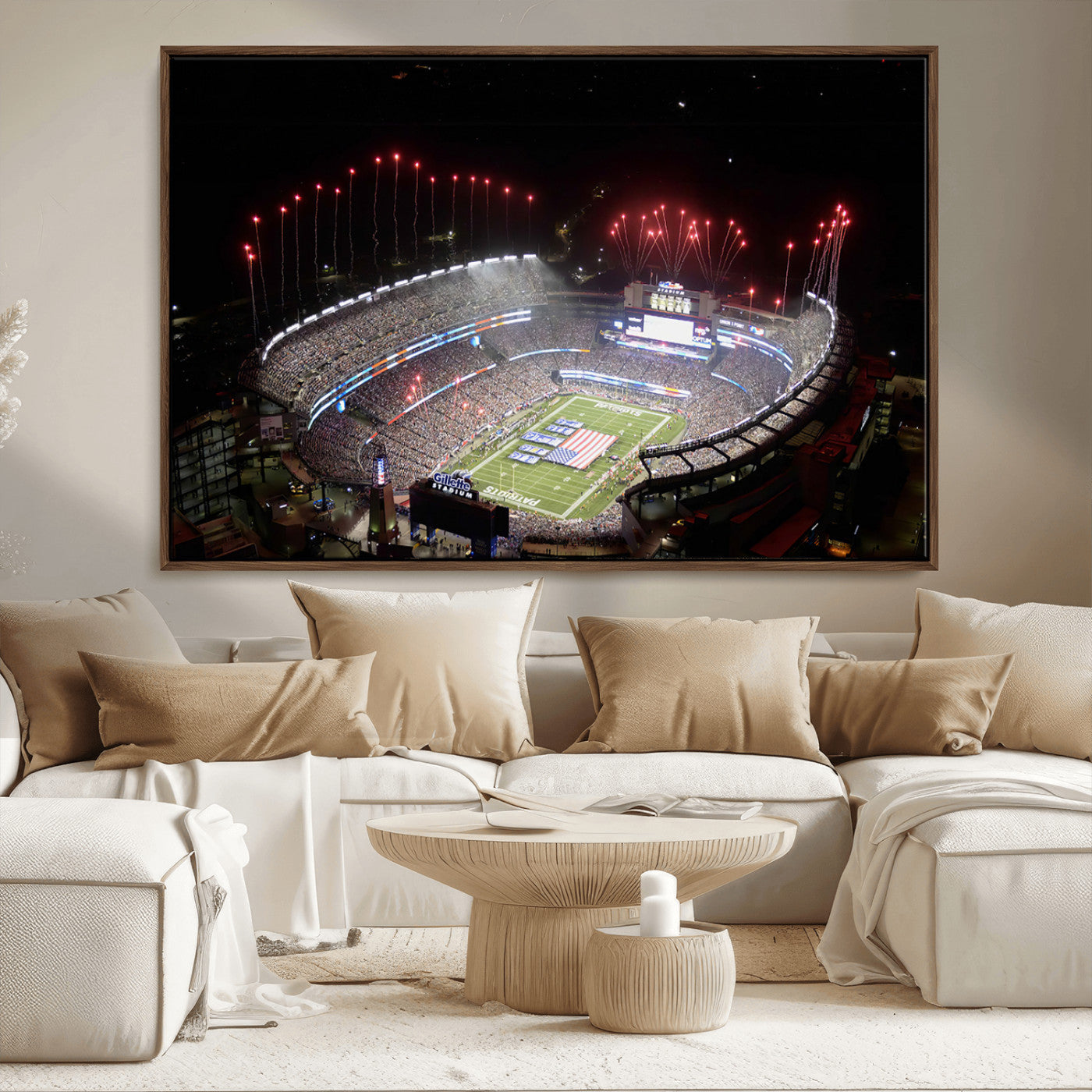 MGV-FC-36X24 - New England Patriots Team Print Wall Art- Foxborough Gillette Stadium Wall Art Canvas Print