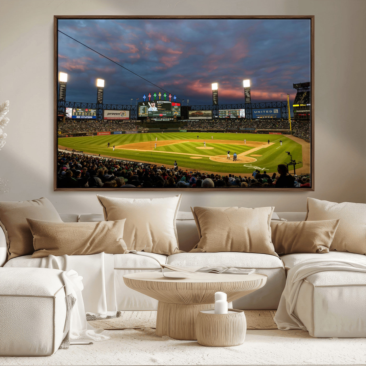 MGV-FC-36X24 - Chicago White Sox Baseball Team Print Canvas- Guaranteed Rate Field Stadium Wall Art Canvas Print