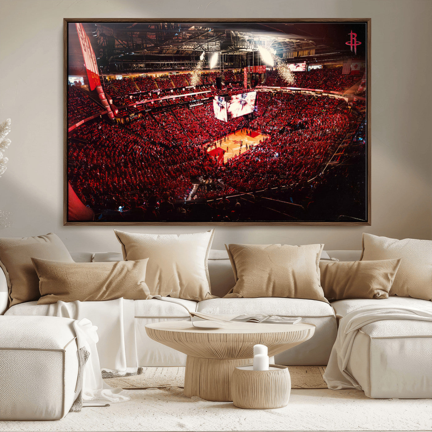 MGV-FC-36X24 - Houston Rockets Basketball Team Print Canvas- Houston Toyota Center Stadium Wall Art Canvas Print