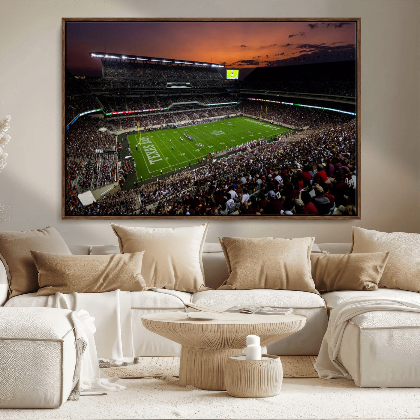 MGV-FC-36X24 - Texas A&M Aggies Football Team Print - College Station Kyle Field Stadium Wall Art Canvas Print