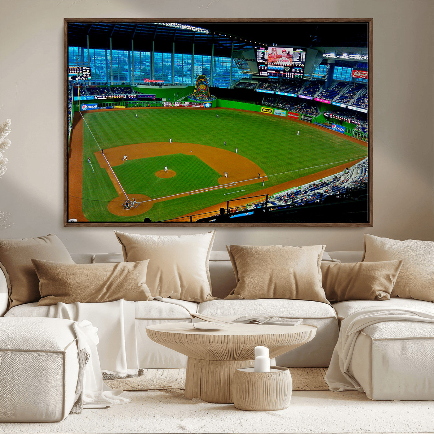 MGV-FC-36X24 - Miami Marlins Baseball Team Print - Miami LoanDepot Park Stadium Wall Art Canvas Print