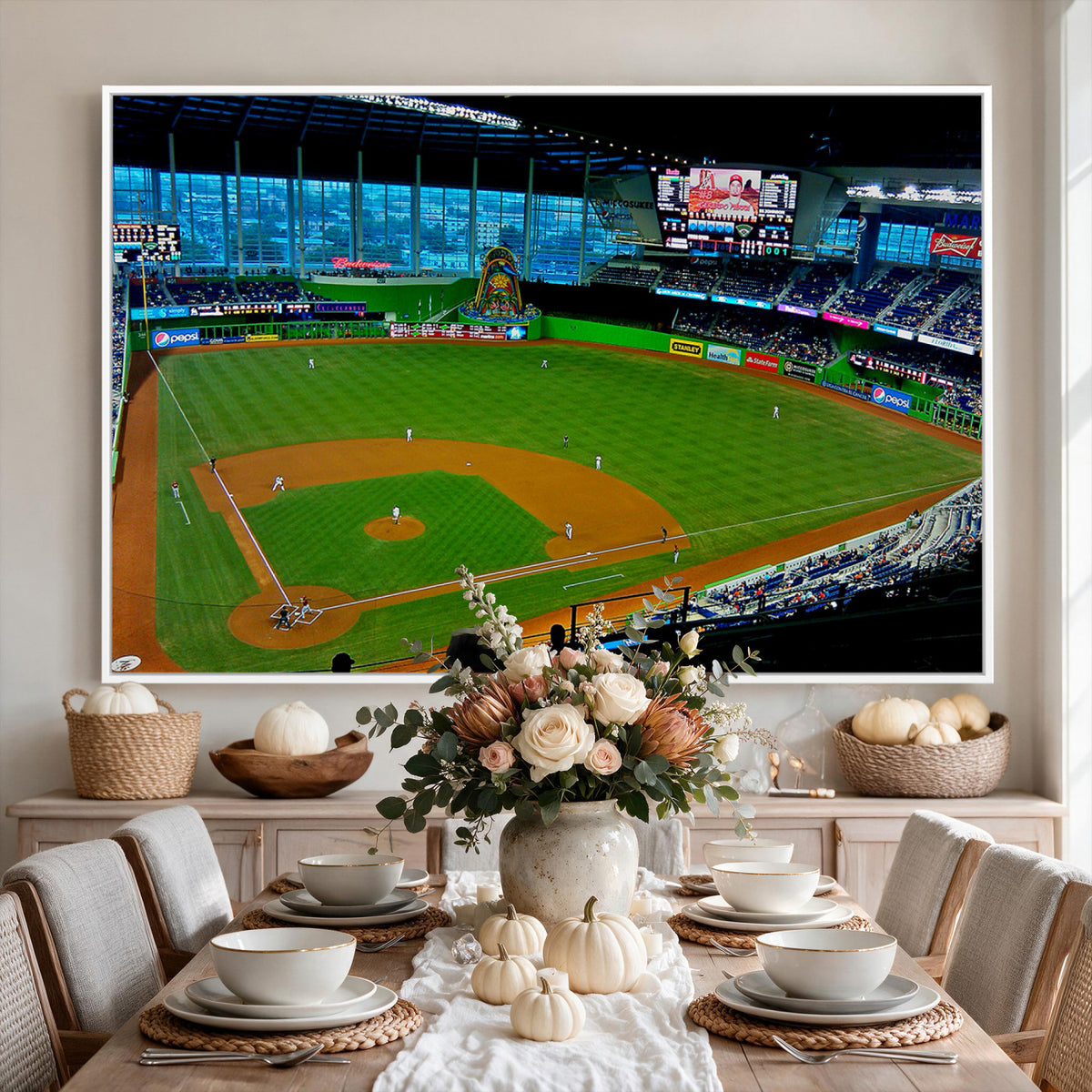 51207-MGV-CV-36X24 - Miami Marlins Baseball Team Print, Miami LoanDepot Park