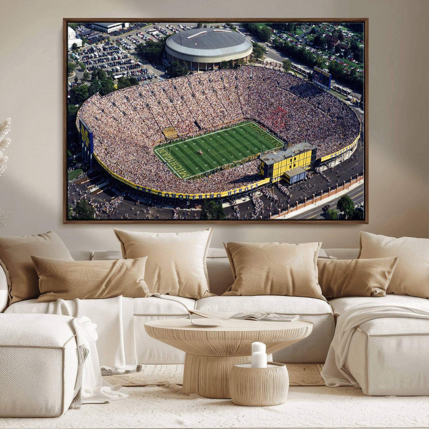 MGV-FC-36X24 - Michigan Wolverines Football Team Print - Ann Arbor Michigan Stadium Print, Michigan Wolverines