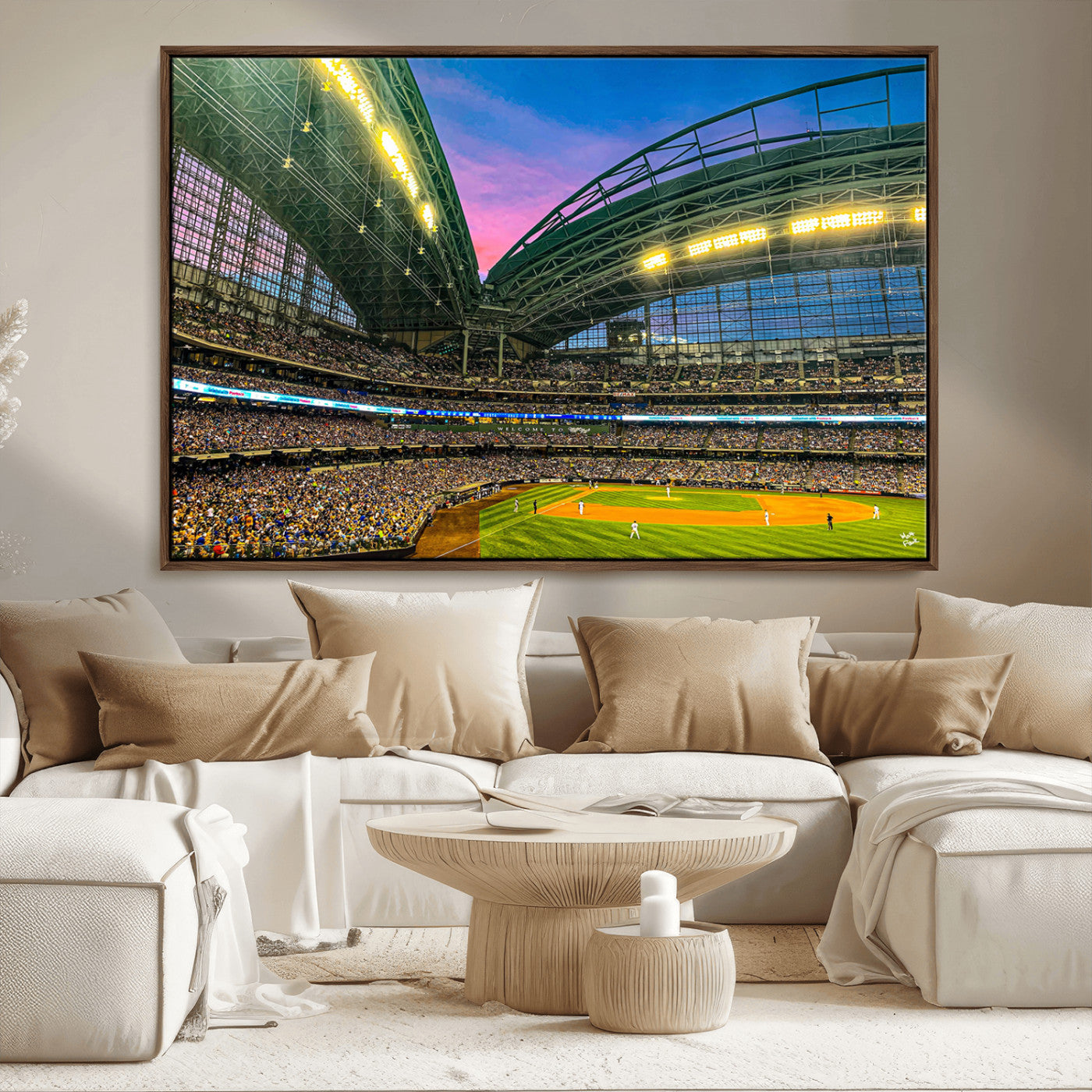 MGV-FC-36X24 - Milwaukee Brewers Baseball Team Print Canvas- American Family Field Stadium Wall Art Canvas Print