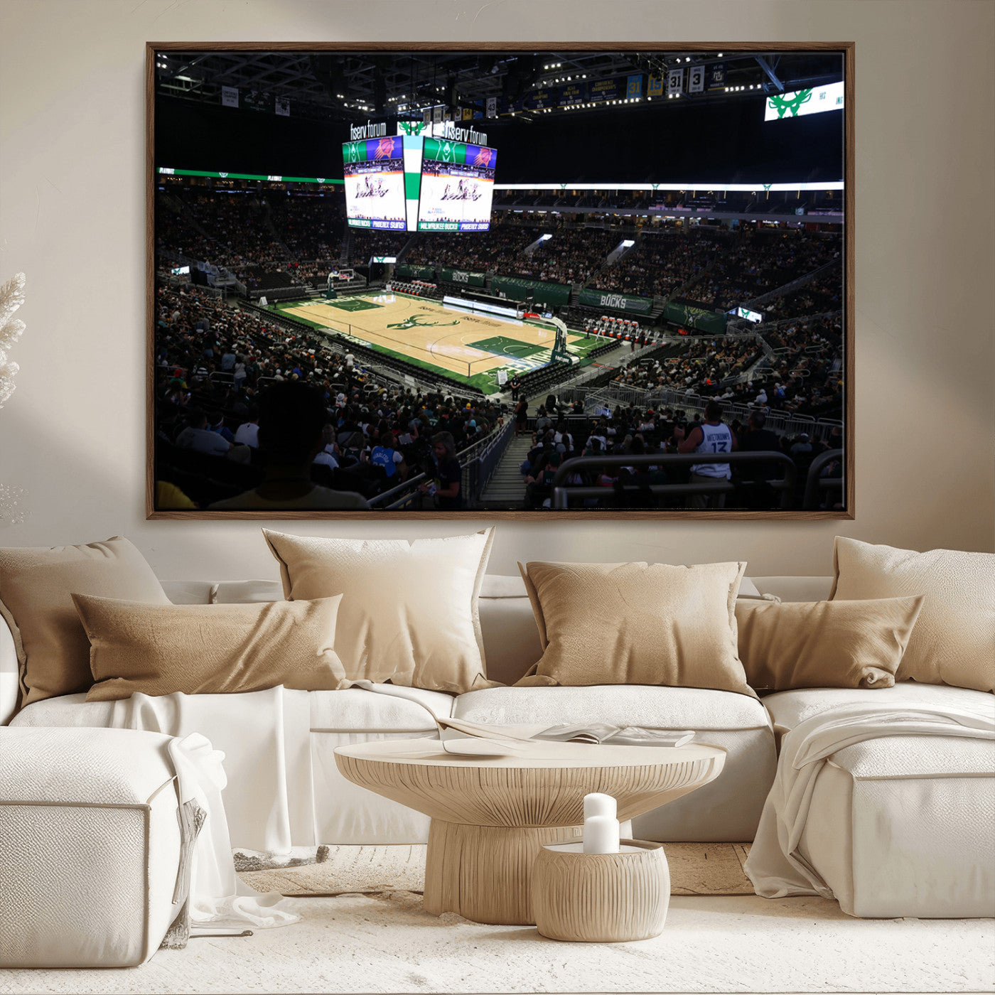 MGV-FC-36X24 - Milwaukee Bucks Basketball Print - Fiserv Forum Stadium Wall Art Canvas Print