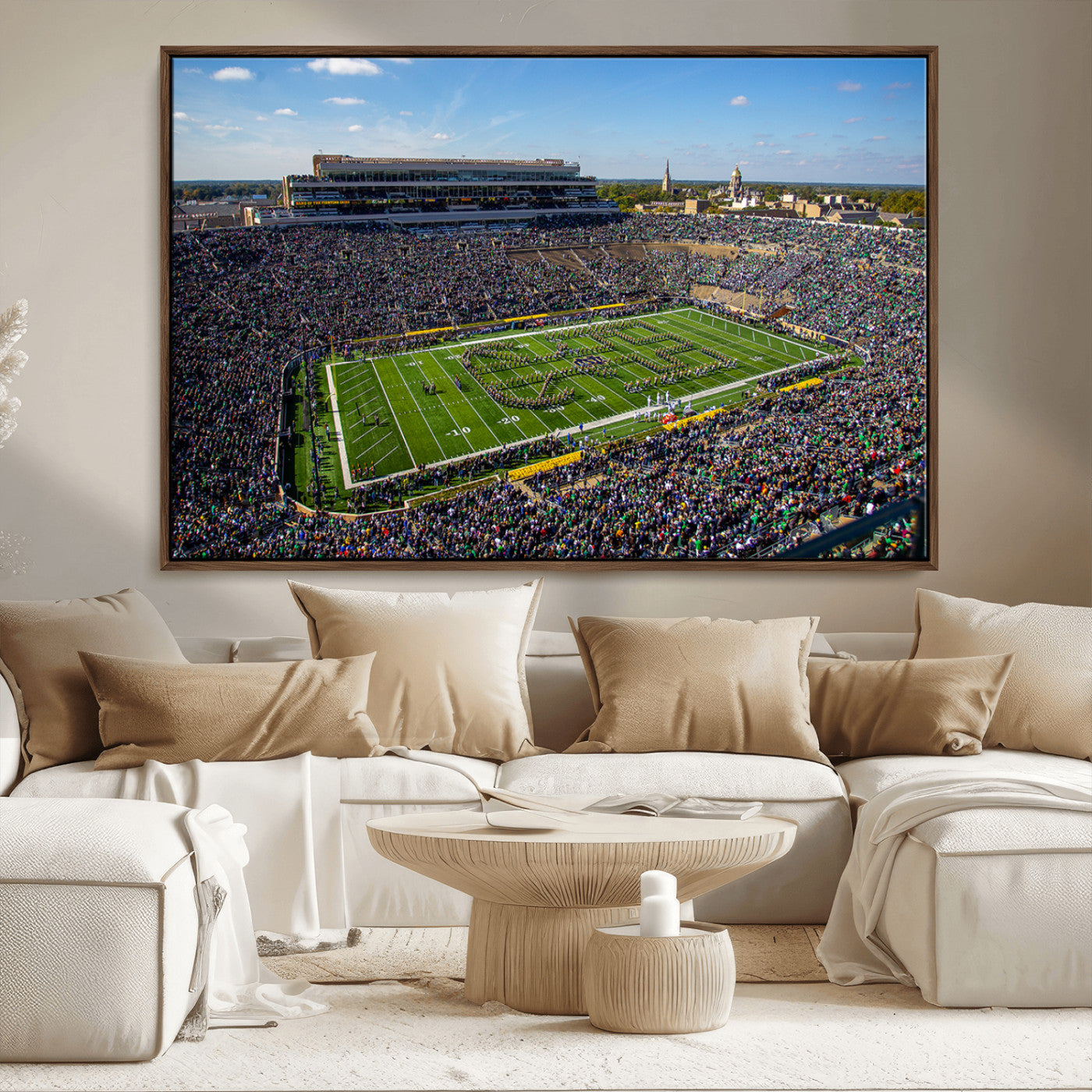 MGV-FC-36X24 - Notre Dame Fighting Irish Football Team Print - Notre Dame Stadium Wall Art Canvas Print