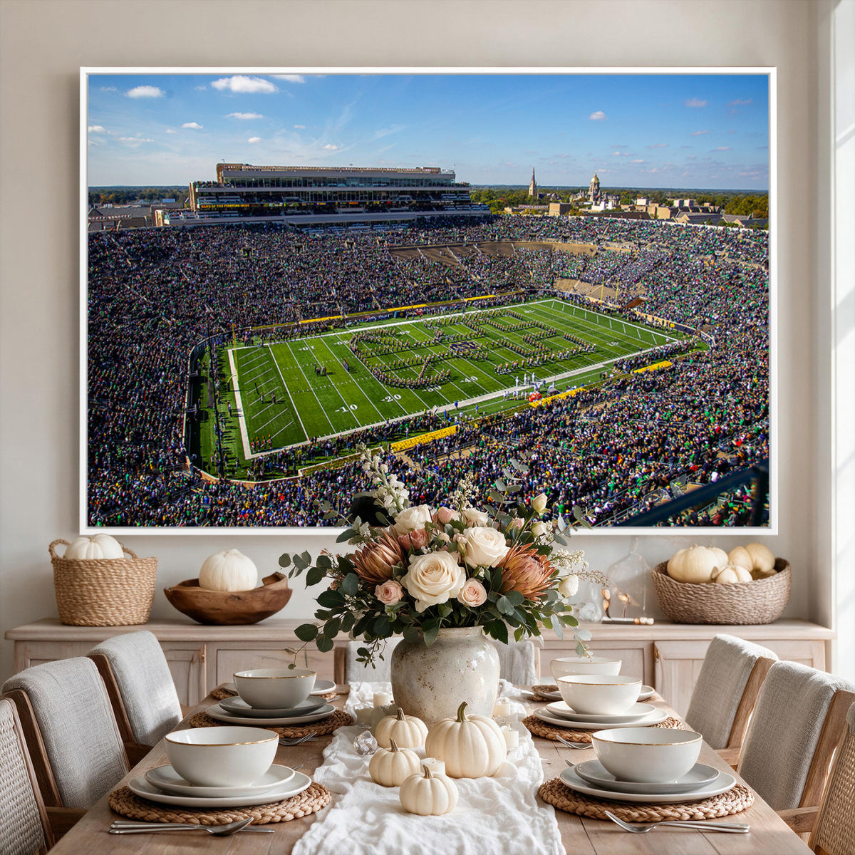 50114-MGV-CV-36X24 - Notre Dame Fighting Irish Football Team Print, Notre Dame Stadium Wall Art