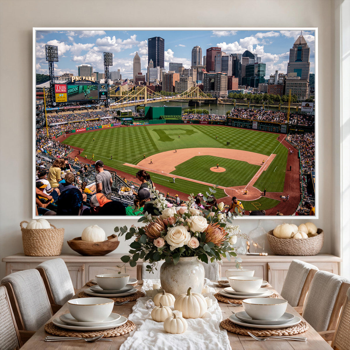 66872-MGV-CV-36X24 - Pittsburgh Pirates Baseball Team Print, PNC Park Stadium