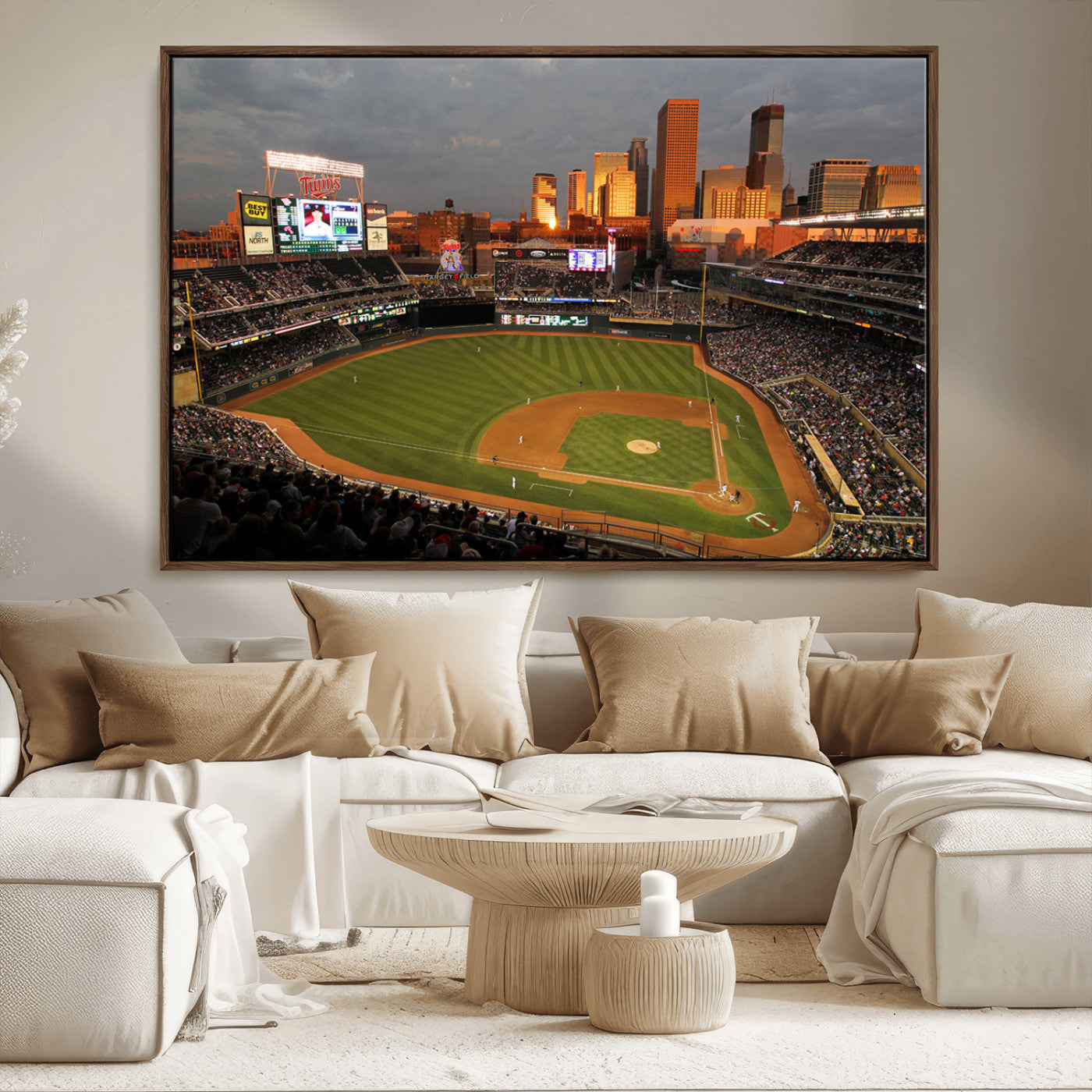 MGV-FC-36X24 - Minnesota Twins Baseball Team Print - Minneapolis Target Field Stadium Wall Art Canvas Print