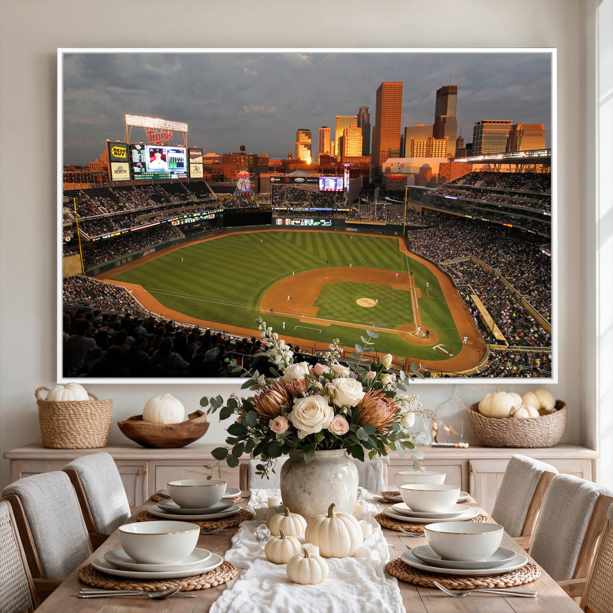 99822-MGV-CV-36X24 - Minnesota Twins Baseball Team Print, Minneapolis Target Field Stadium Wall Art