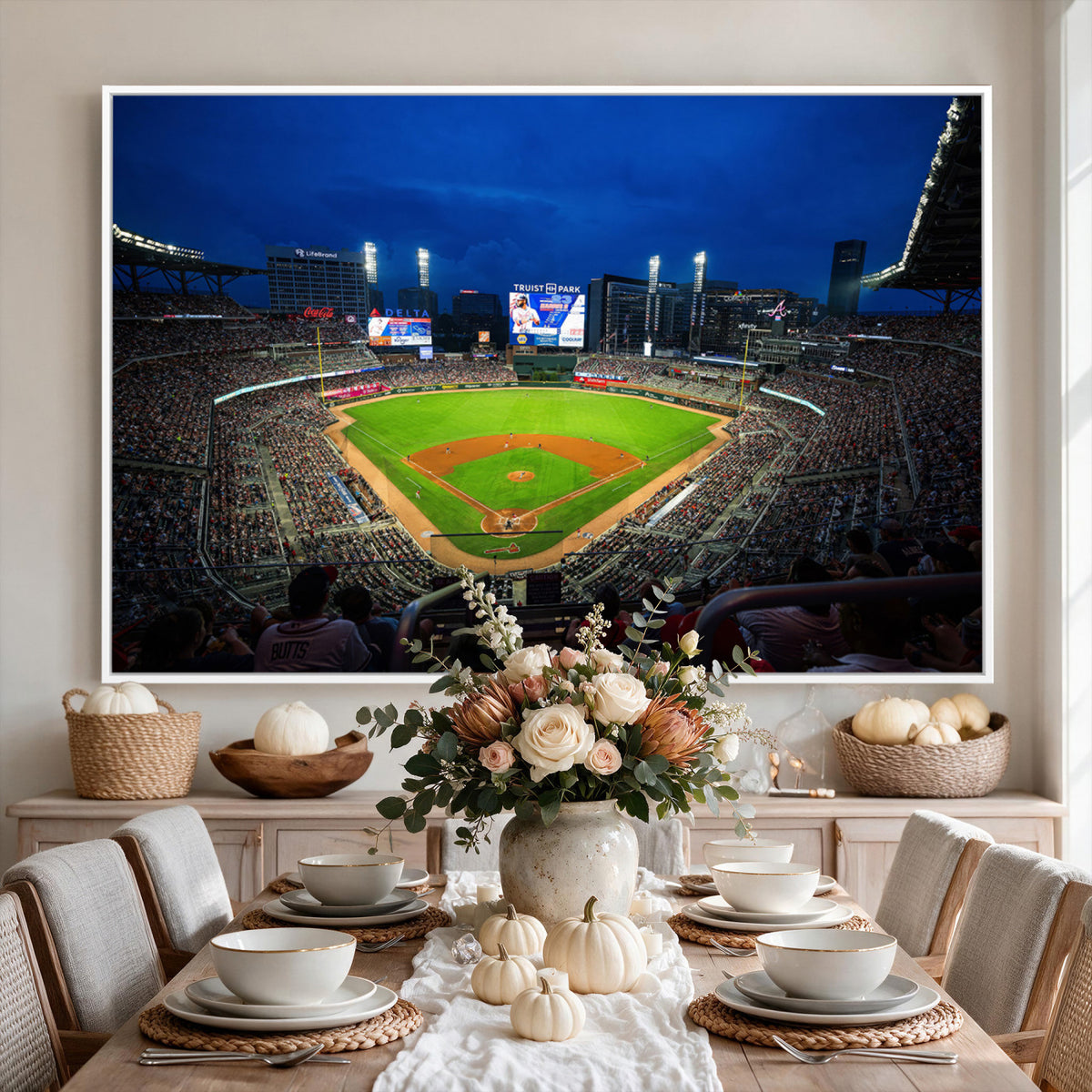 88590-MGV-CV-36X24 - Truist Park Night Game Canvas Art, Atlanta Braves Stadium