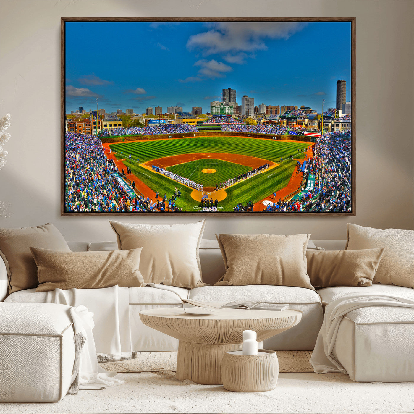 MGV-FC-36X24 - Wrigley Field Chicago Cubs Canvas Wall Art - Iconic Baseball Stadium Print for Sports Lovers - Ready