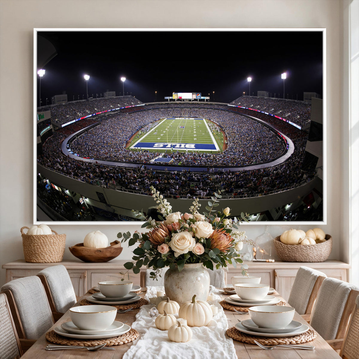 98546-MGV-CV-36X24 - Buffalo Bills NFL Football Team Print, Buffalo Highmark Stadium Wall Art