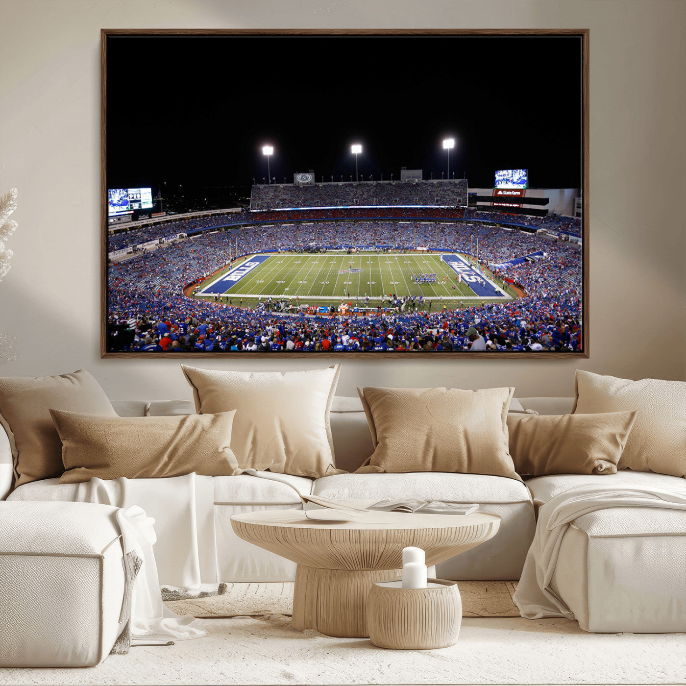 MGV-FC-36X24 - Buffalo Bills Wall Art - Buffalo Bills Stadium Canvas Print, Perfect Sports Decor for Living Rooms,