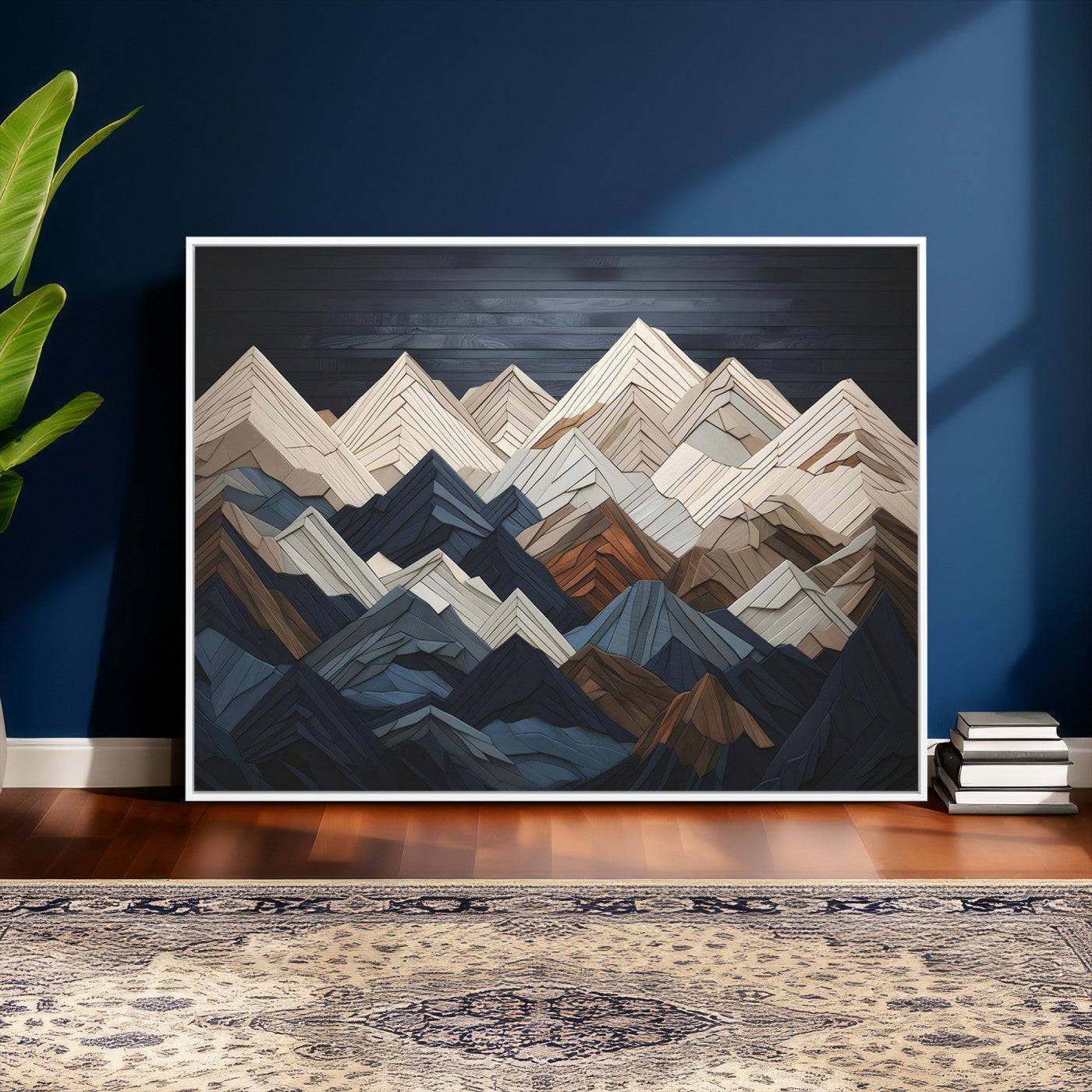 12896-MGV-CV-36X24 - Wood Mountain Wall Art | Mountain Canvas Print Wood Decor | Ready to Hang for Cabin Decor