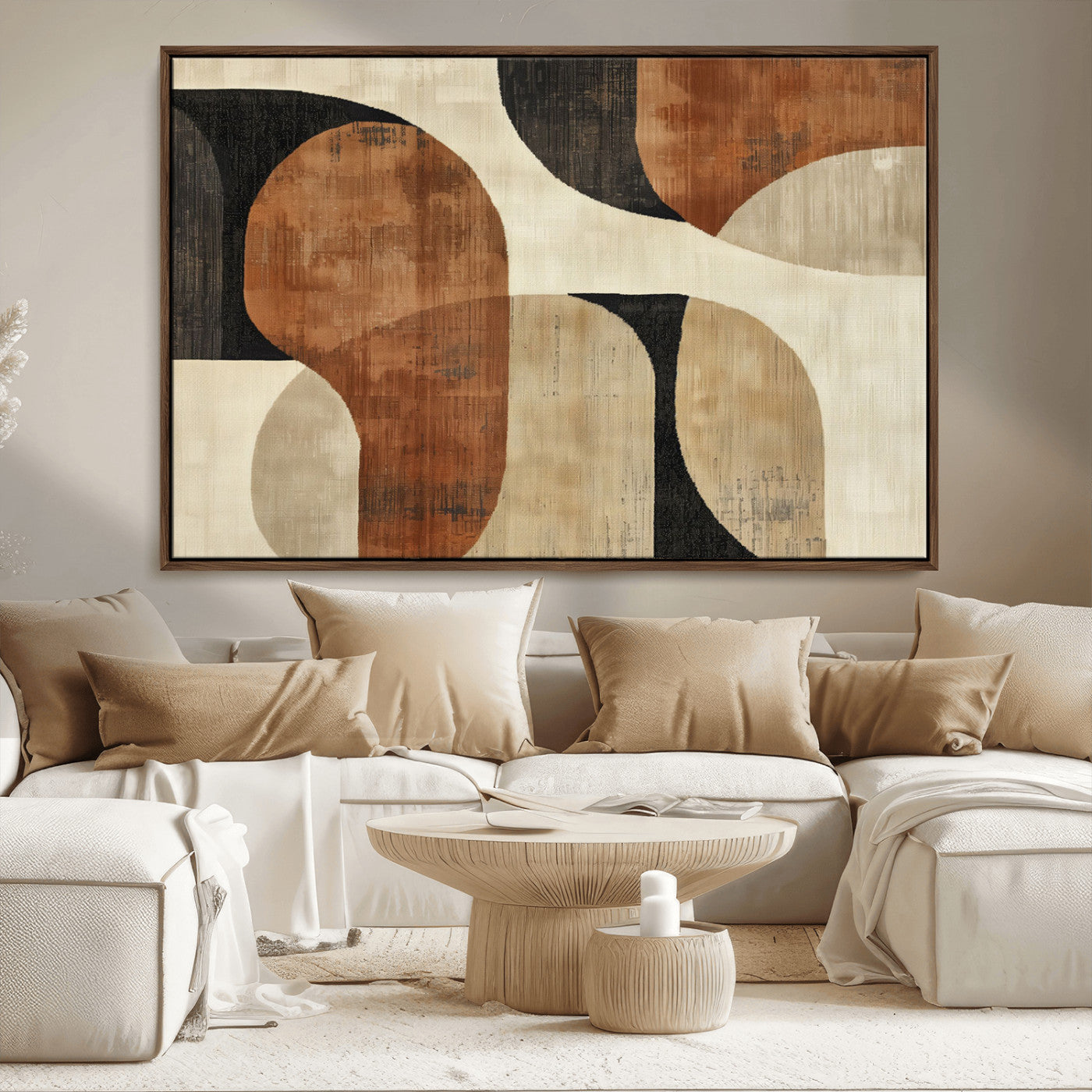 MGV-FC-36X24 - Wabi Sabi Abstract Wall Art Canvas Print | Large Minimalist Modern Geometric Wall Decor for Living