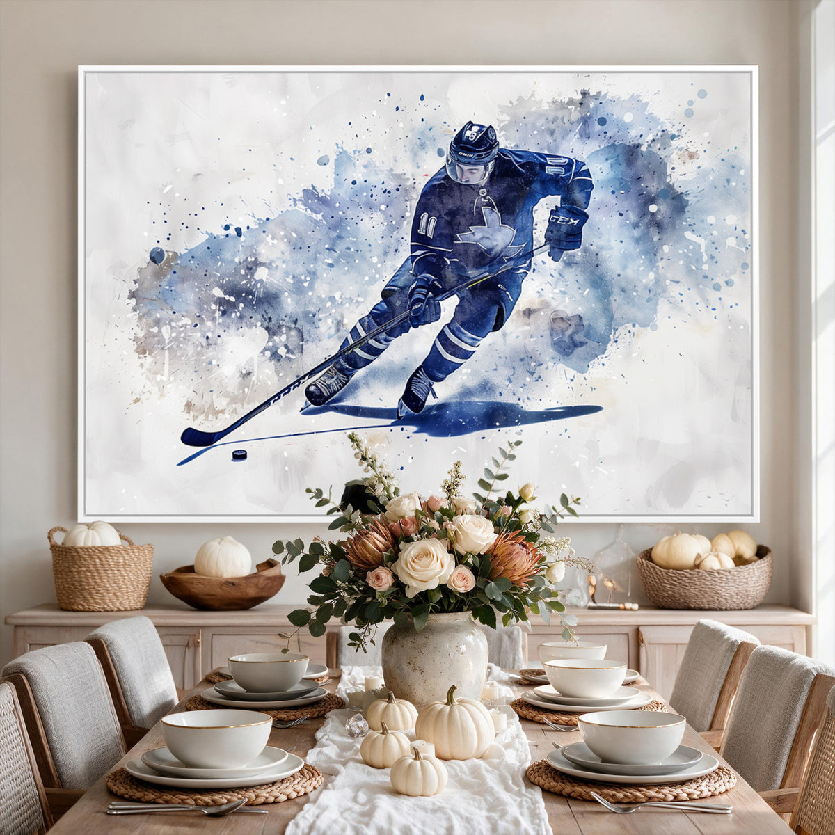 39795-MGV-CV-36X24 - Hockey Player Wall Art Canvas Print