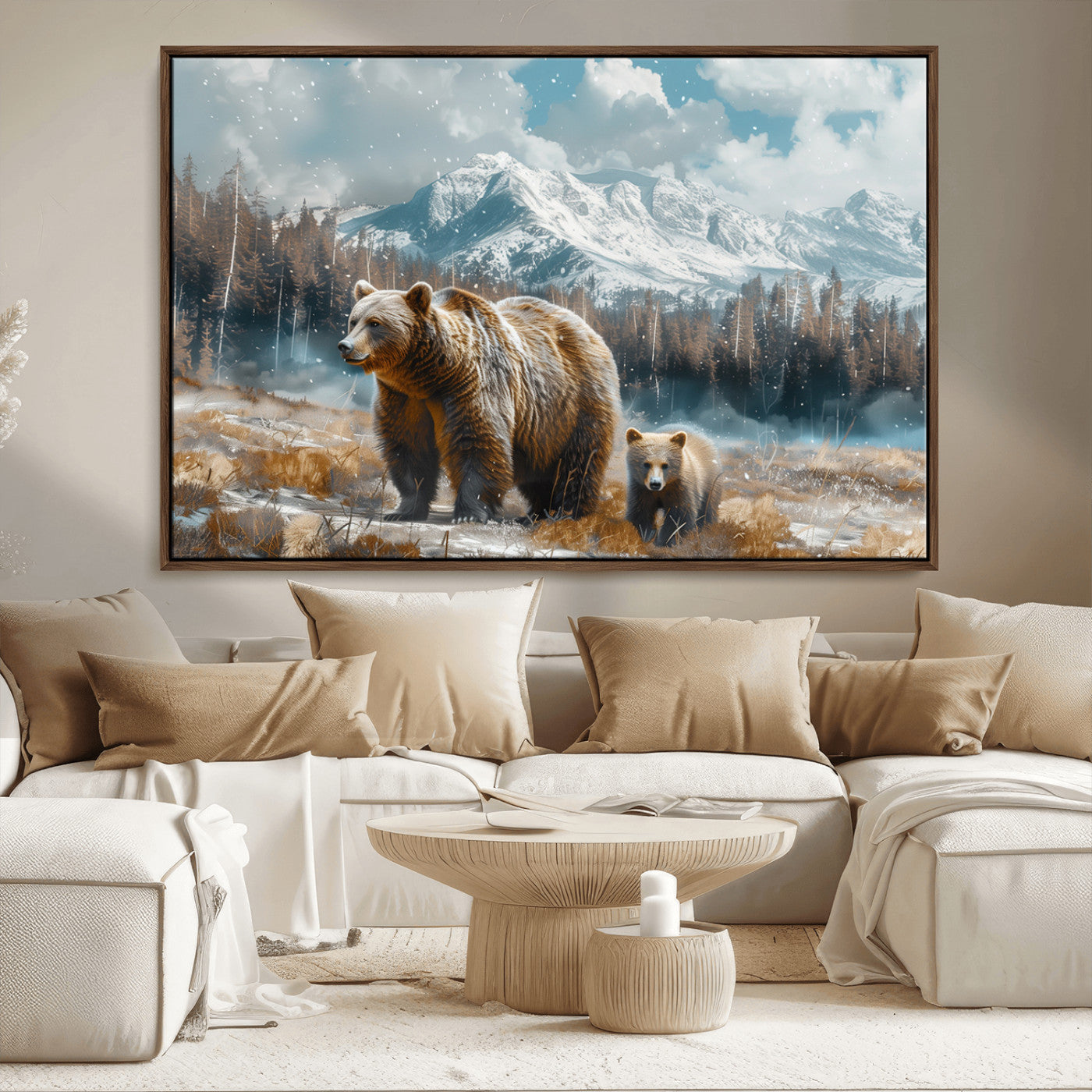 MGV-FC-36X24 - Bear and Baby Bear Wall Art Canvas Print