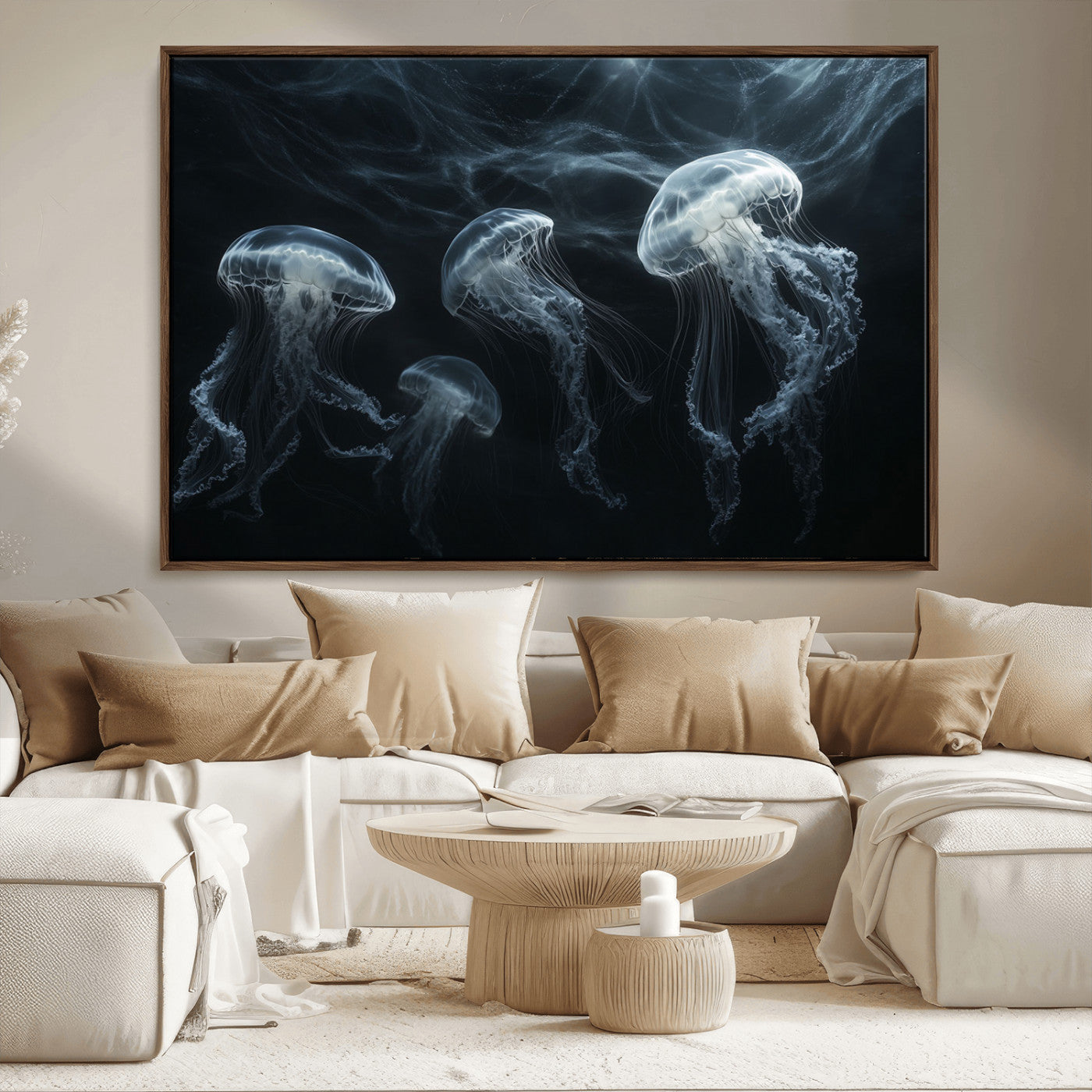 MGV-FC-36X24 - Jellyfish Wall Art Canvas Print, Elegant Wall Decor