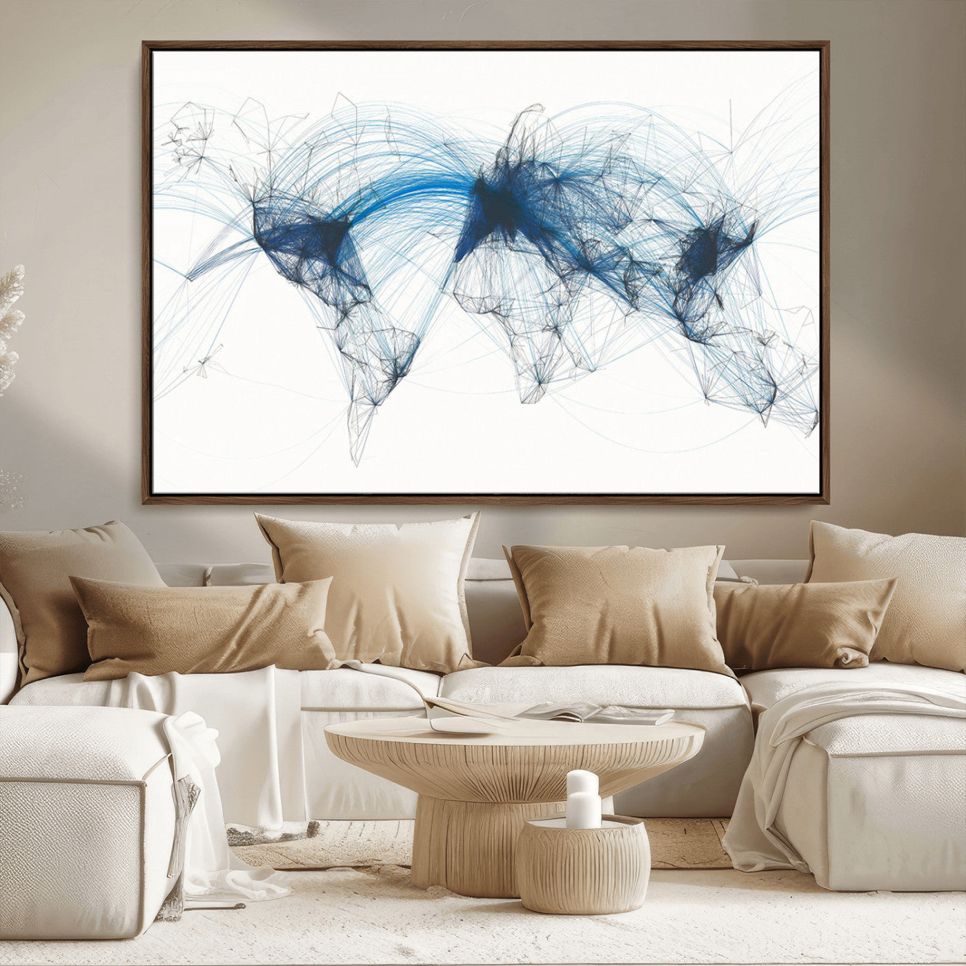 MGV-FC-36X24 - Push Pin World Map Canvas Print – Framed Wall Art for Couples to Track Their Travels – Anniversary