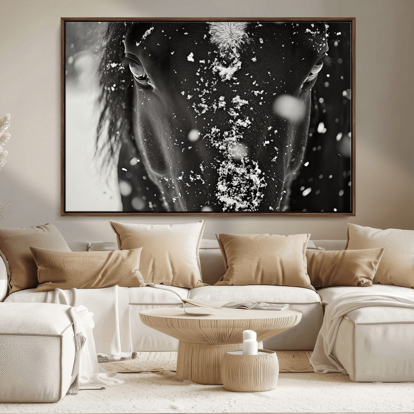 MGV-FC-36X24 - Winter Horse Snow Wall Art Canvas Print