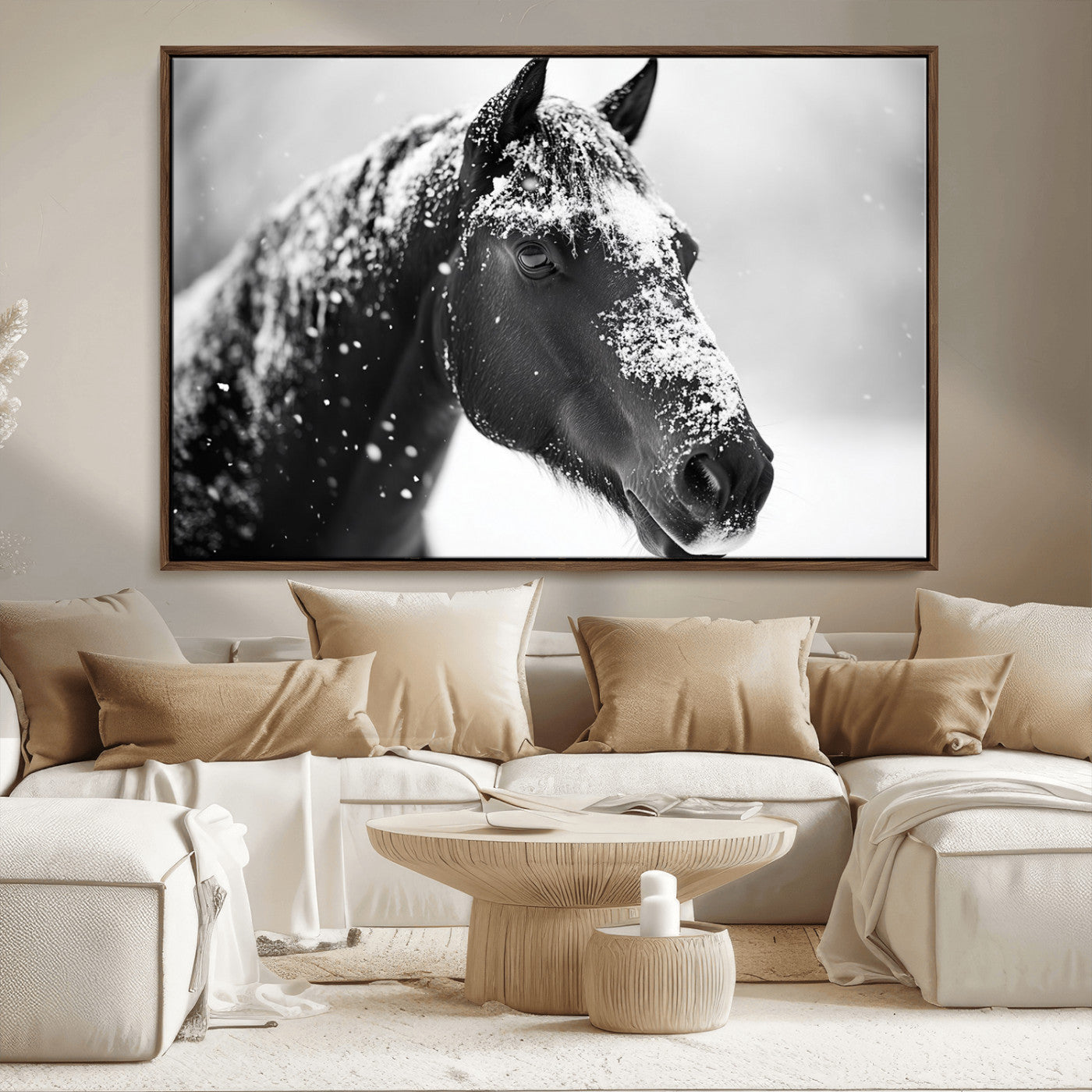 MGV-FC-36X24 - Horse Canvas Print - Winter Horse Snow Wall Art Canvas Print