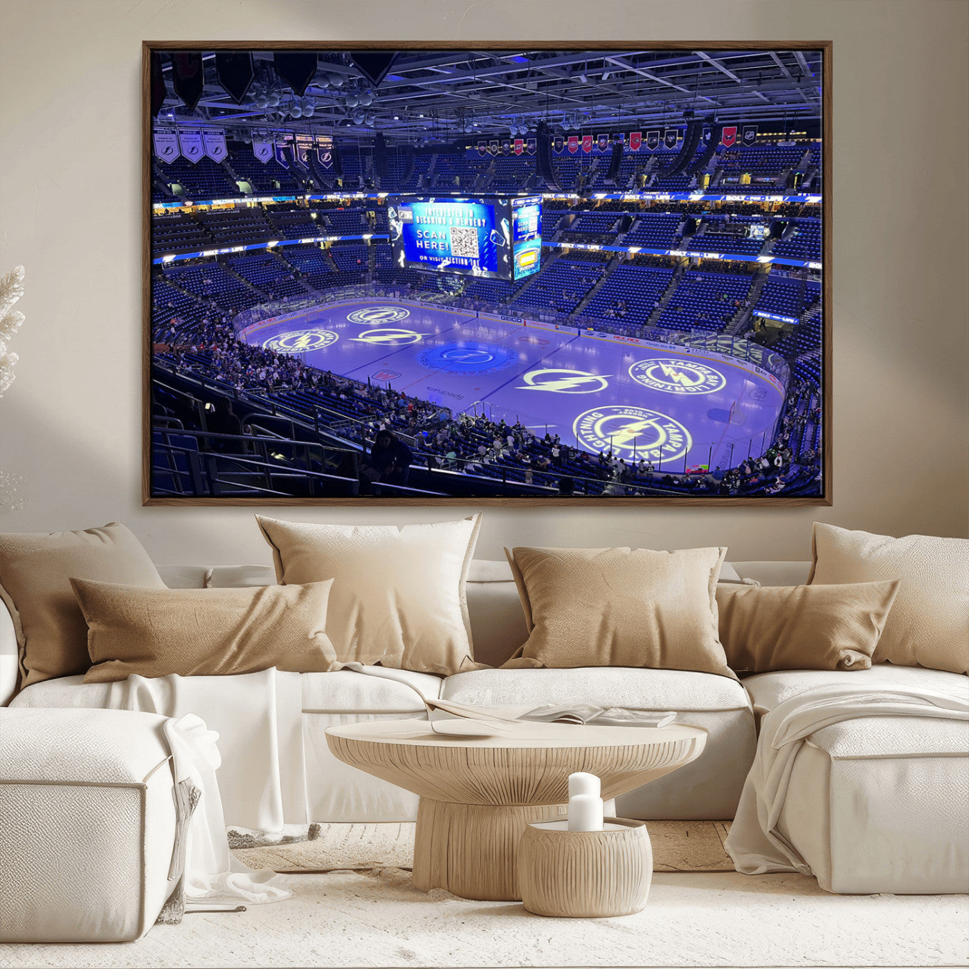MGV-FC-36X24 - Amalie Arena Florida Wall Art Canvas Print - NHL Hockey Stadium Print Wall Art
