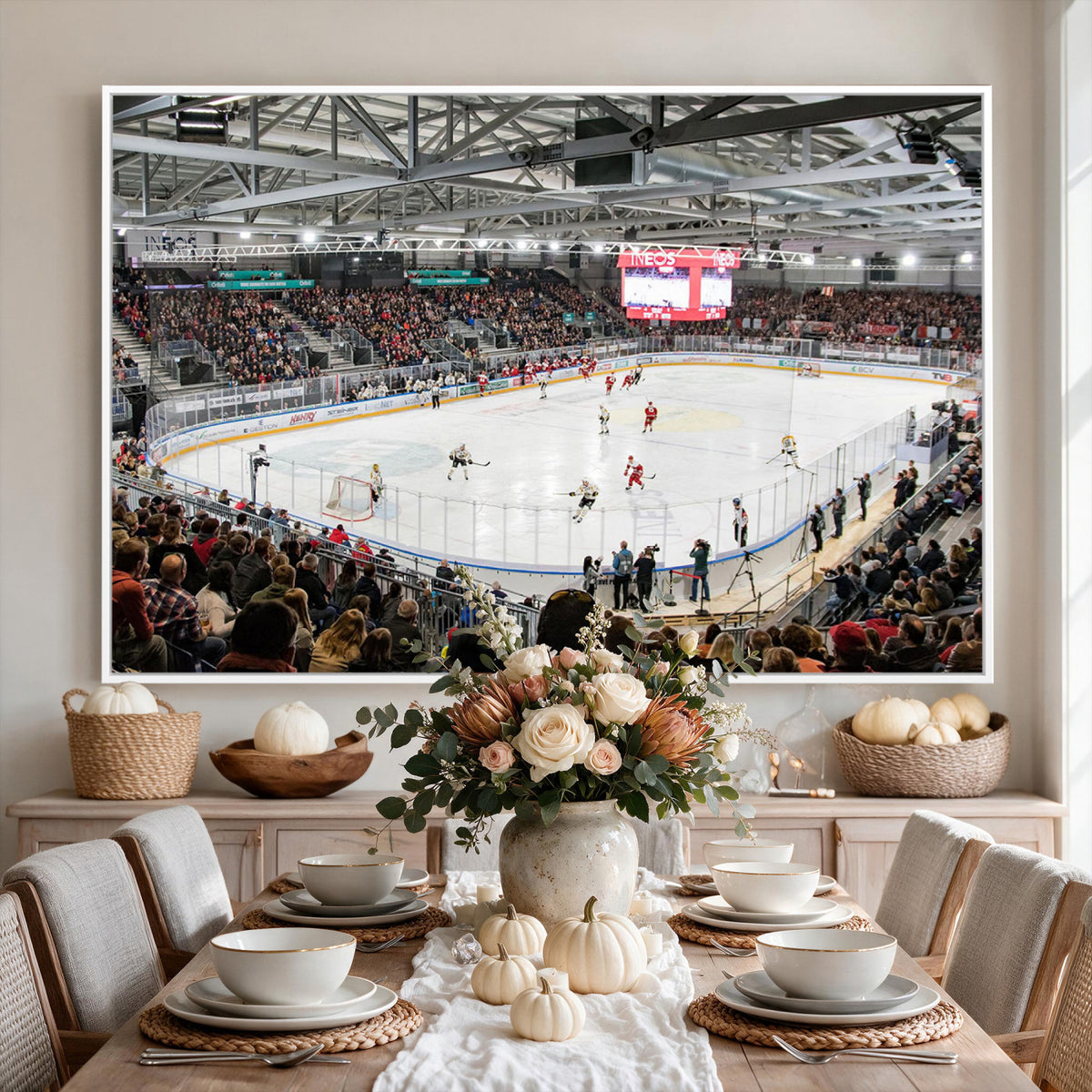 79352-MGV-CV-36X24 - Lausanne Arena Ice Hockey Stadium Wall Art Canvas Print