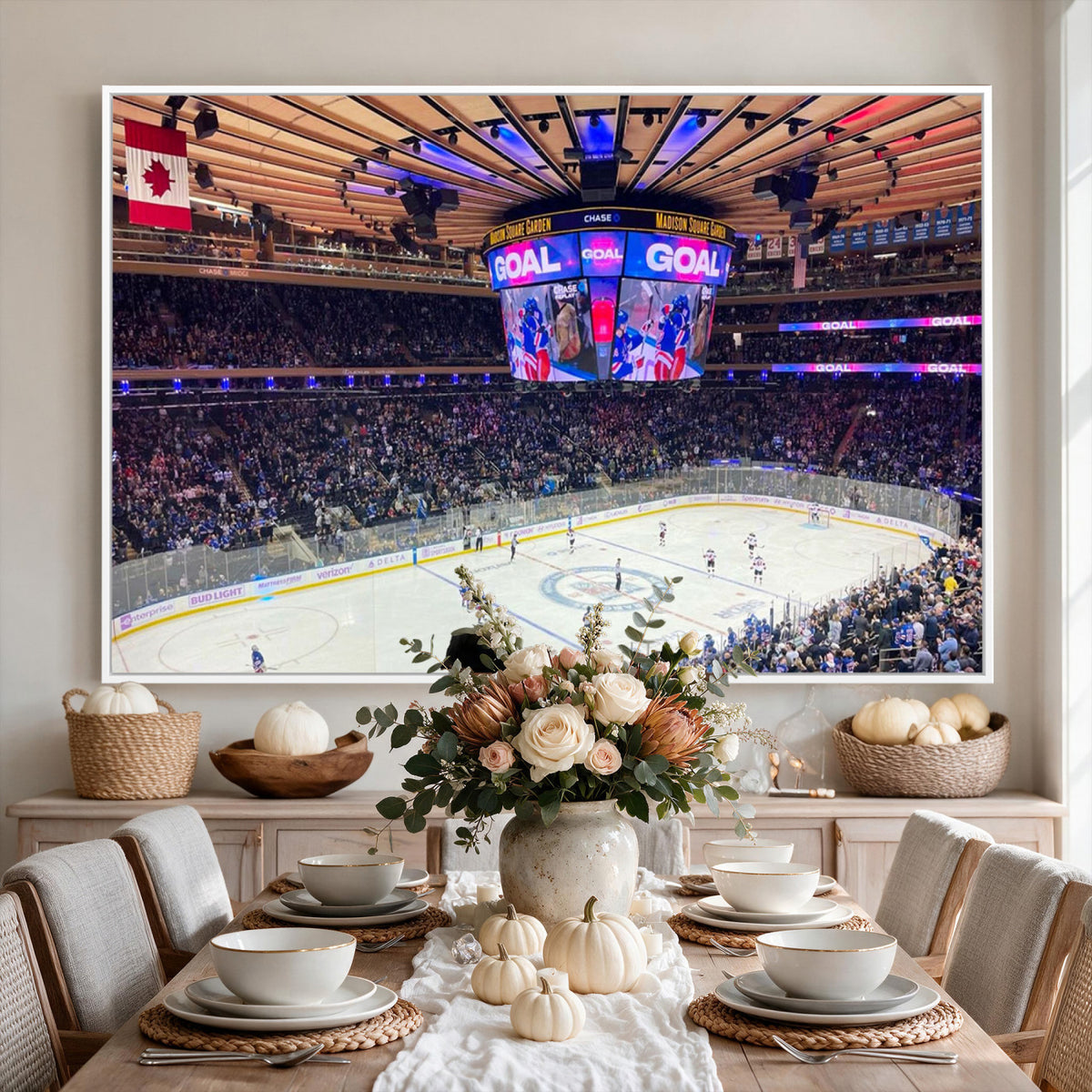 36401-MGV-CV-36X24 - Madison Square Garden New York Rangers Hockey Stadium Wall Art Canvas