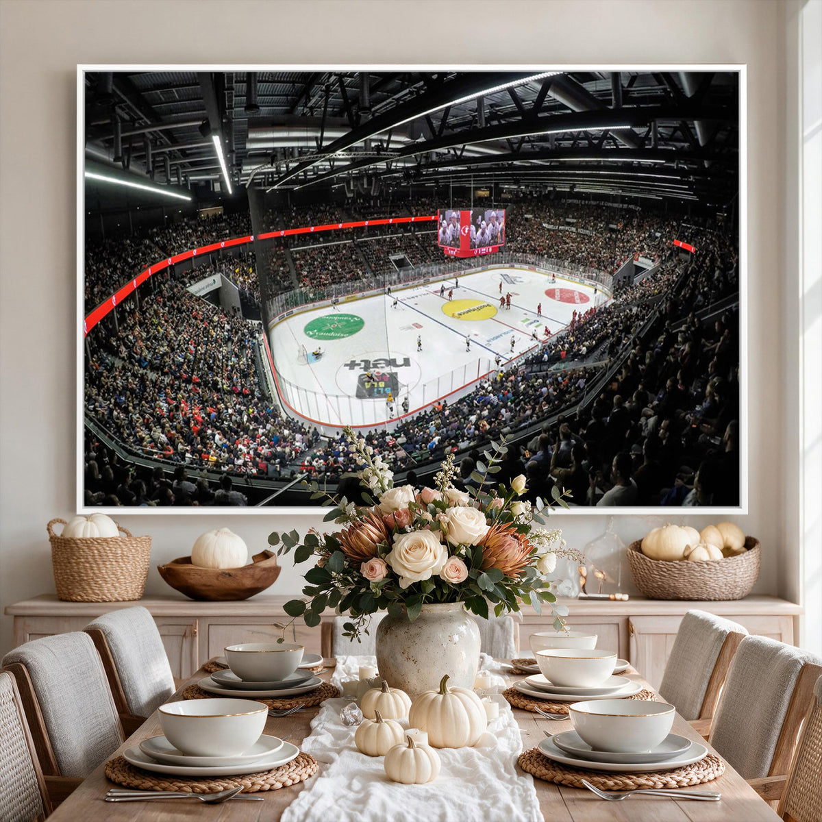 46282-MGV-CV-36X24 - Vaudoise Lausanne Ice Hockey Arena Stadium Wall Art Canvas