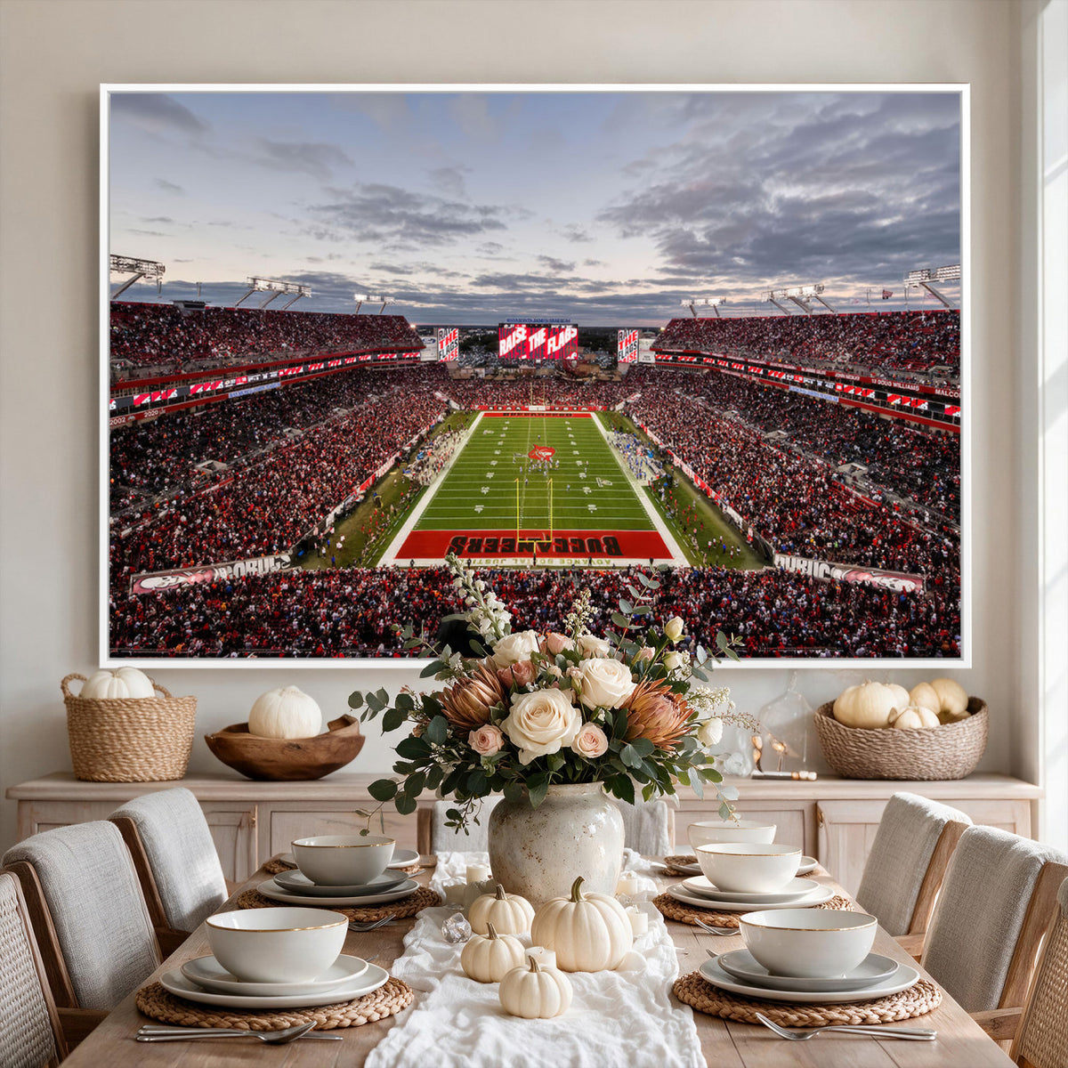 35698-MGV-CV-36X24 - Florida Tampa Raymond James Stadium Wall Art Canvas Print - NFL Football Stadium Print Canvas
