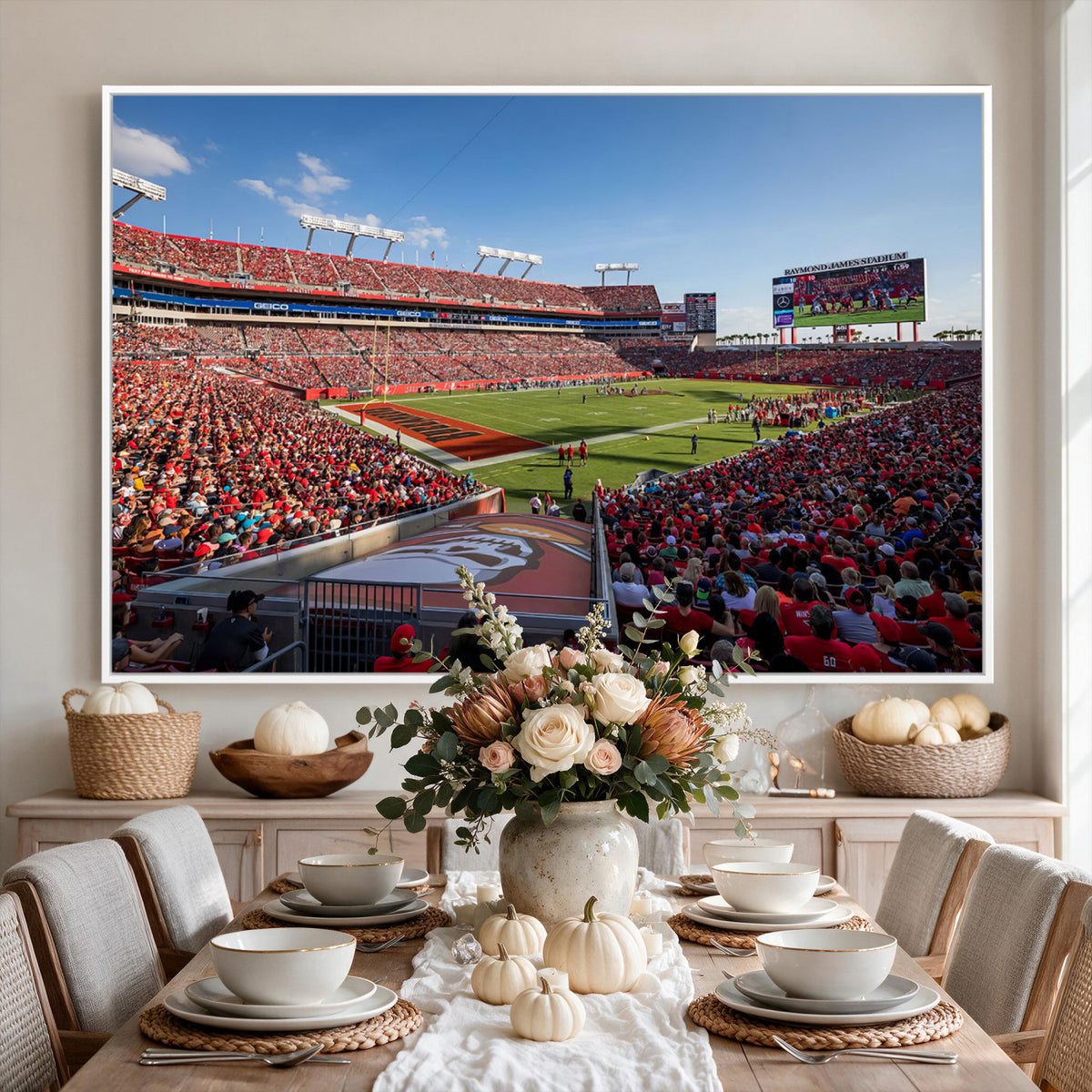 65229-MGV-CV-36X24 - Florida Tampa Raymond James Stadium Wall Art Canvas Print - NFL Football Stadium Print