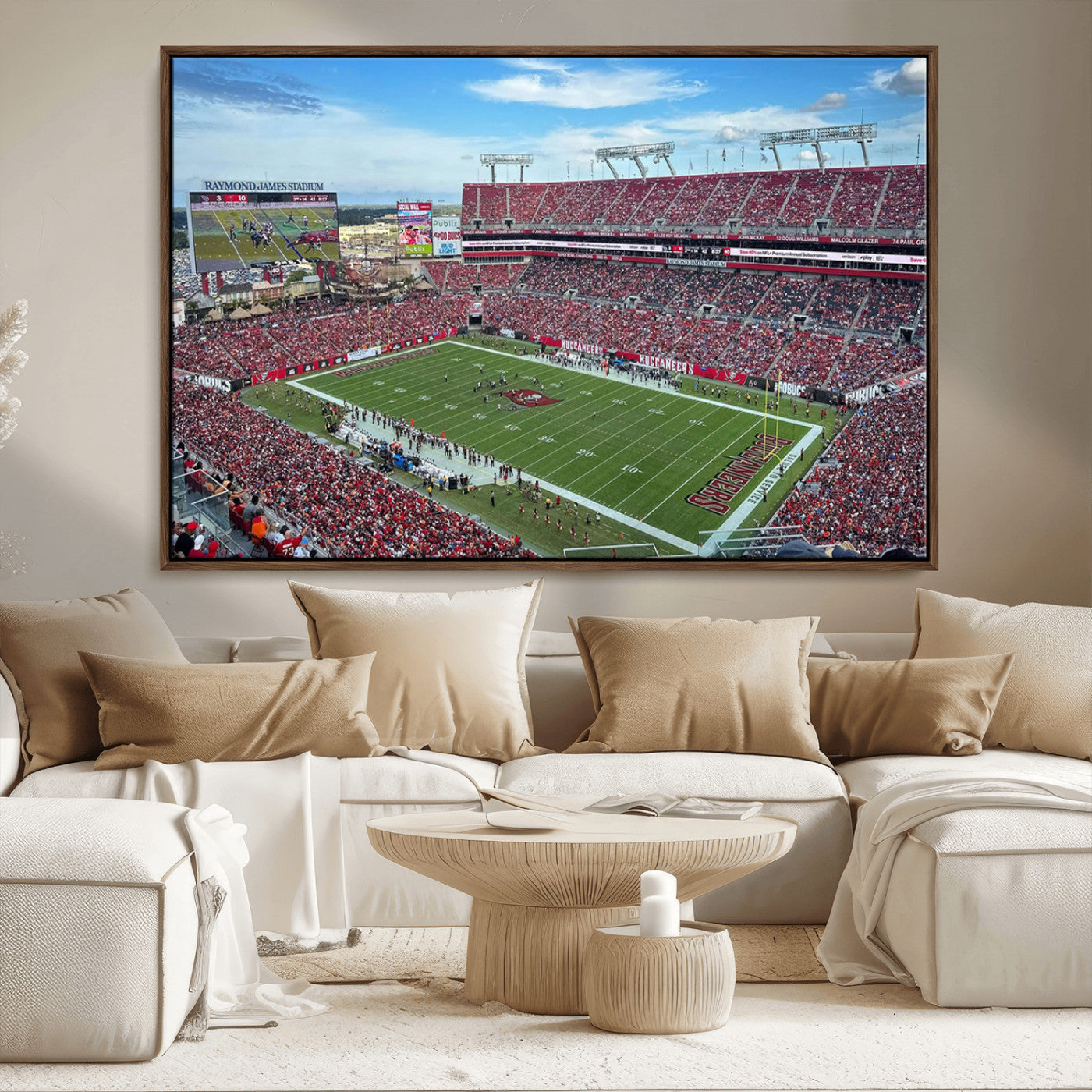 MGV-FC-36X24 - Florida Tampa Raymond James Stadium Wall Art Canvas Print - NFL Football Stadium Print Canvas