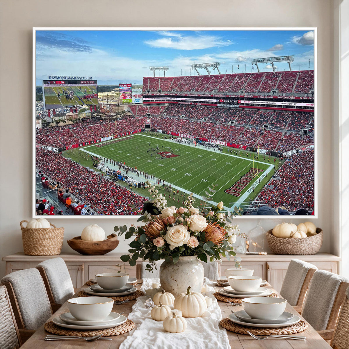 52828-MGV-CV-36X24 - Florida Tampa Raymond James Stadium Wall Art Canvas Print - NFL Football Stadium Print Canvas