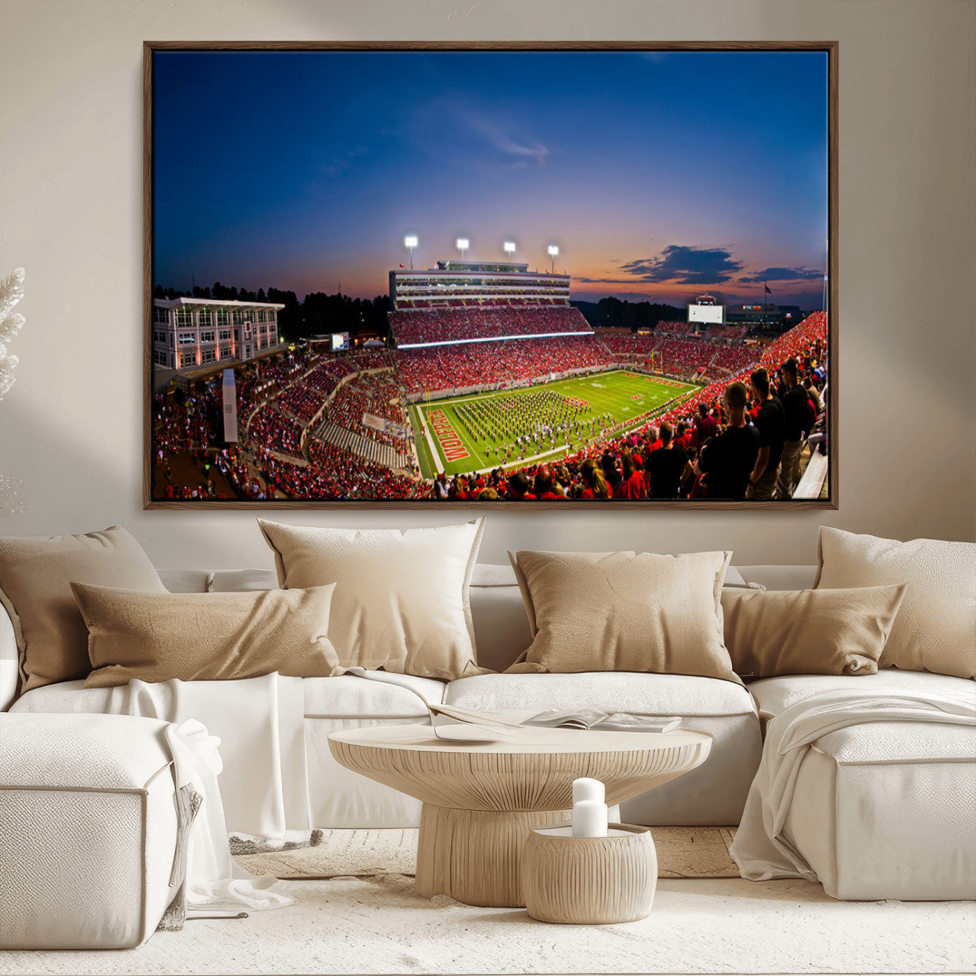 MGV-FC-36X24 - NC State Wolfpack Football Team Print - Raleigh Carter-Finley Stadium Wall Art Canvas Print