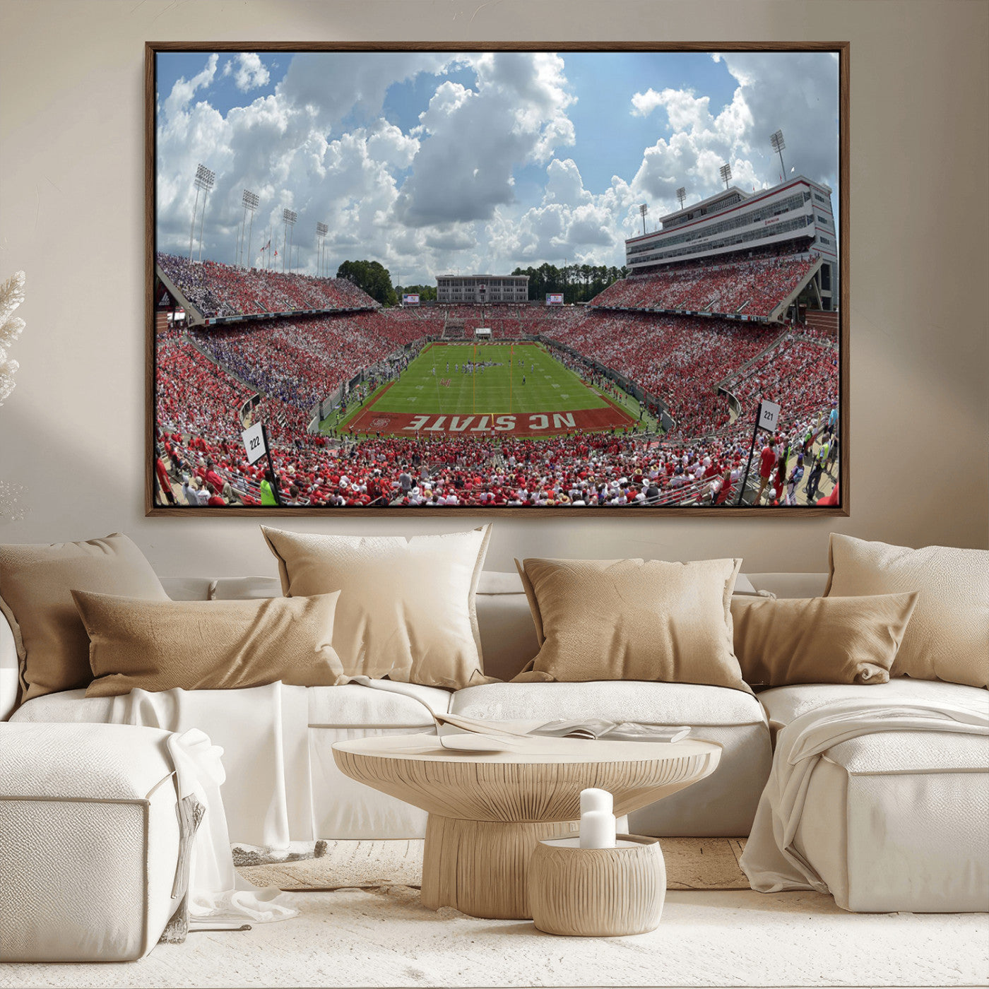 MGV-FC-36X24 - NC State Wolfpack Football Team Print Canvas- Raleigh Carter-Finley Stadium Wall Art Canvas Print