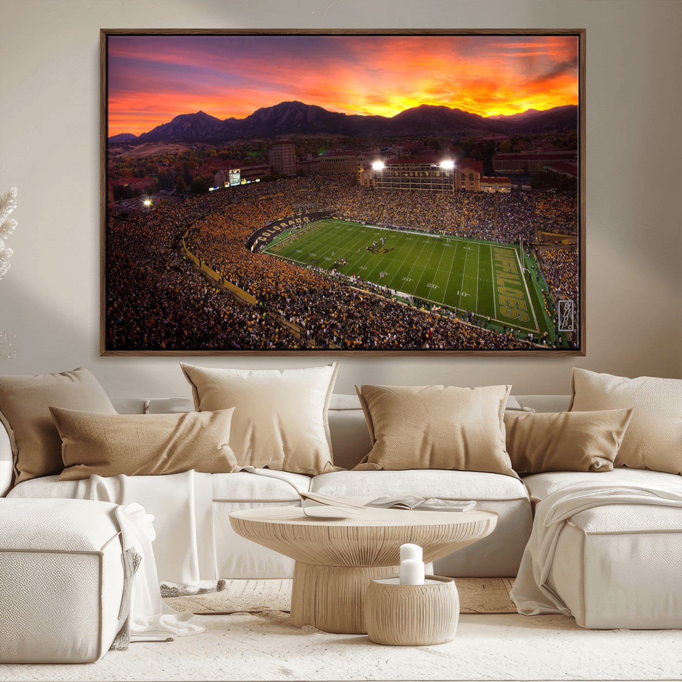MGV-FC-36X24 - Colorado Buffaloes Football Team Print - Boulder Folsom Field Stadium Wall Art Canvas Print