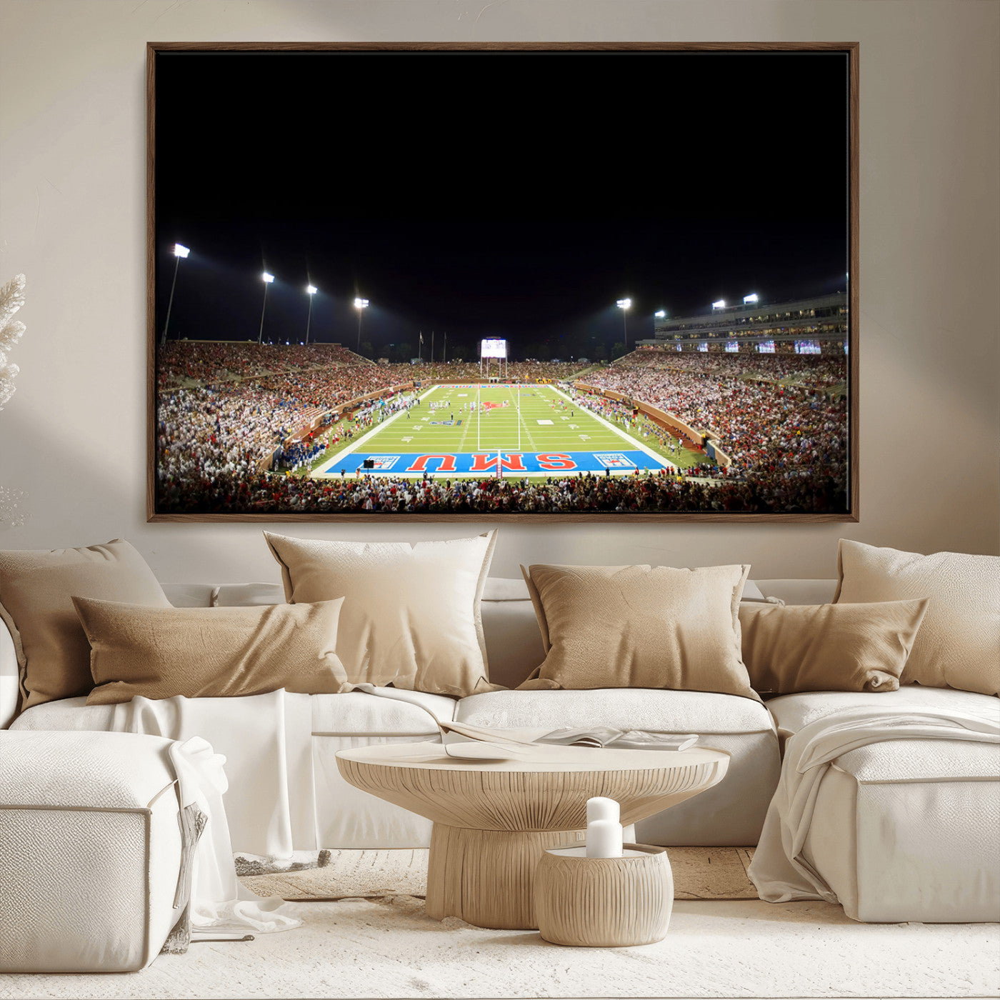 MGV-FC-36X24 - SMU Mustangs Football Team Print - Dallas Gerald J. Ford Stadium Wall Art Canvas Print