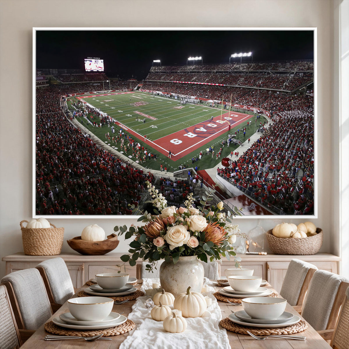 94207-MGV-CV-36X24 - Houston Cougars Football Team Print - Houston TDECU Stadium Wall Art Canvas Print