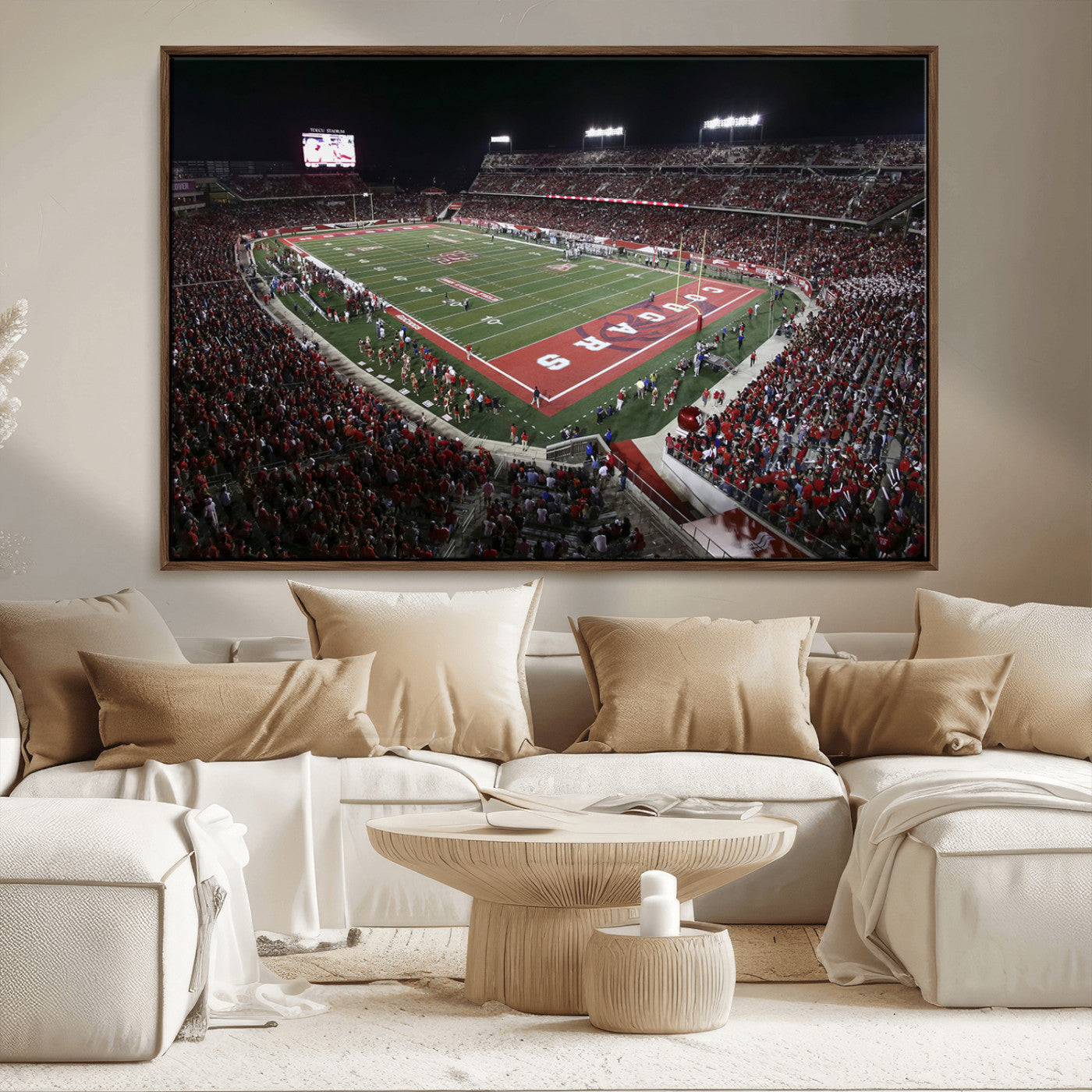 MGV-FC-36X24 - Houston Cougars Football Team Print - Houston TDECU Stadium Wall Art Canvas Print