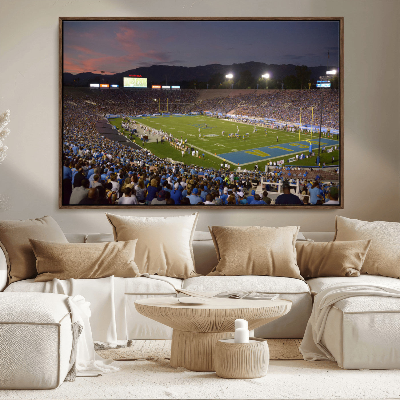 MGV-FC-36X24 - UCLA Bruins Football Team Print - Pasadena Rose Bowl Stadium Wall Art Canvas Print